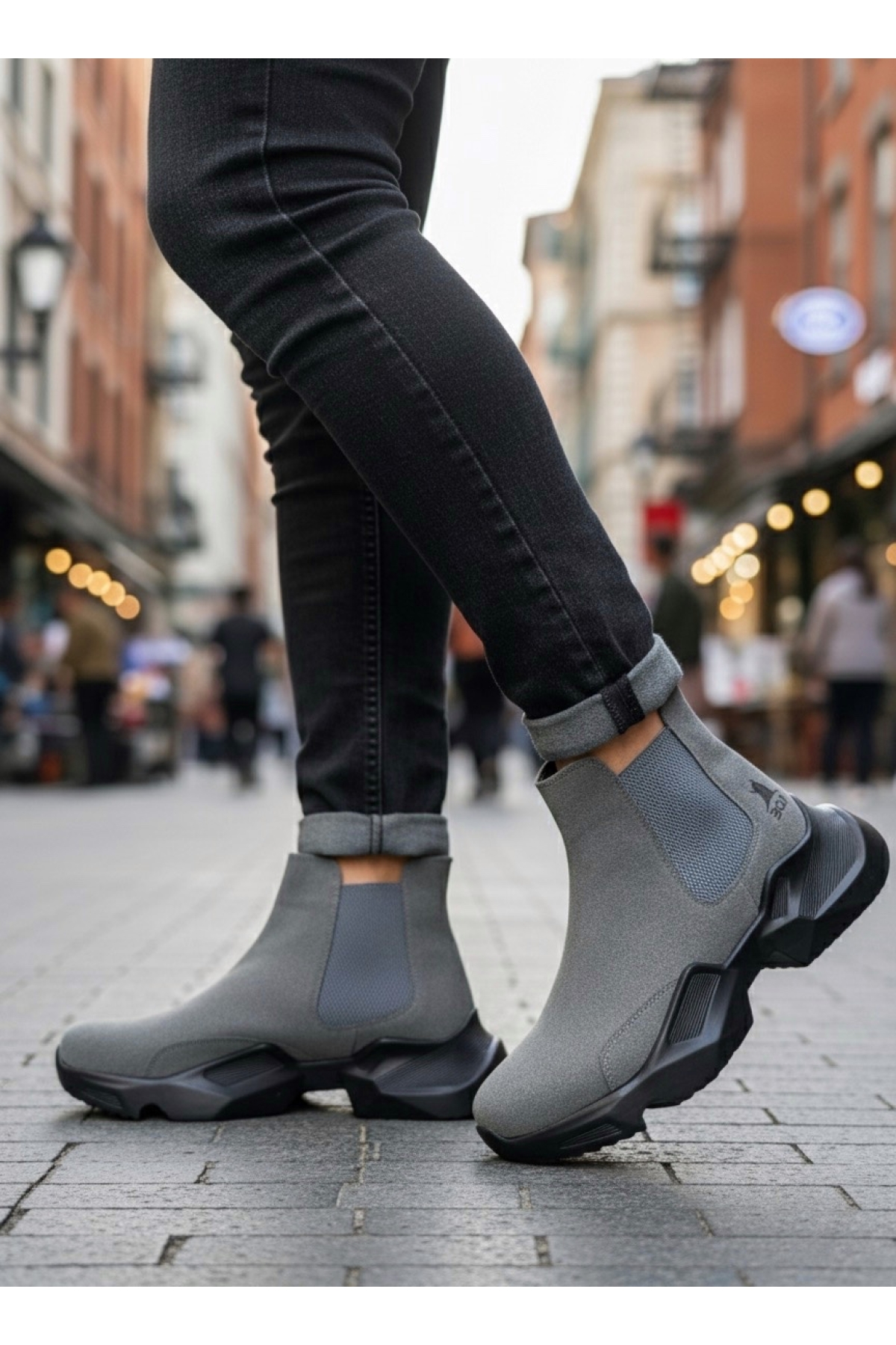 Lastikli Erkek Spor Bot FÜME (SİYAH TABAN) - Görsel 2