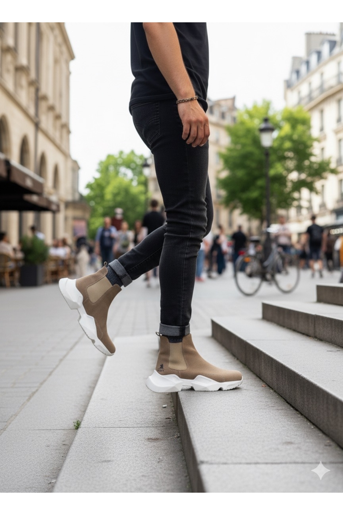 Lastikli Erkek Spor Bot VİZON (BEYAZ TABAN) - Görsel 4