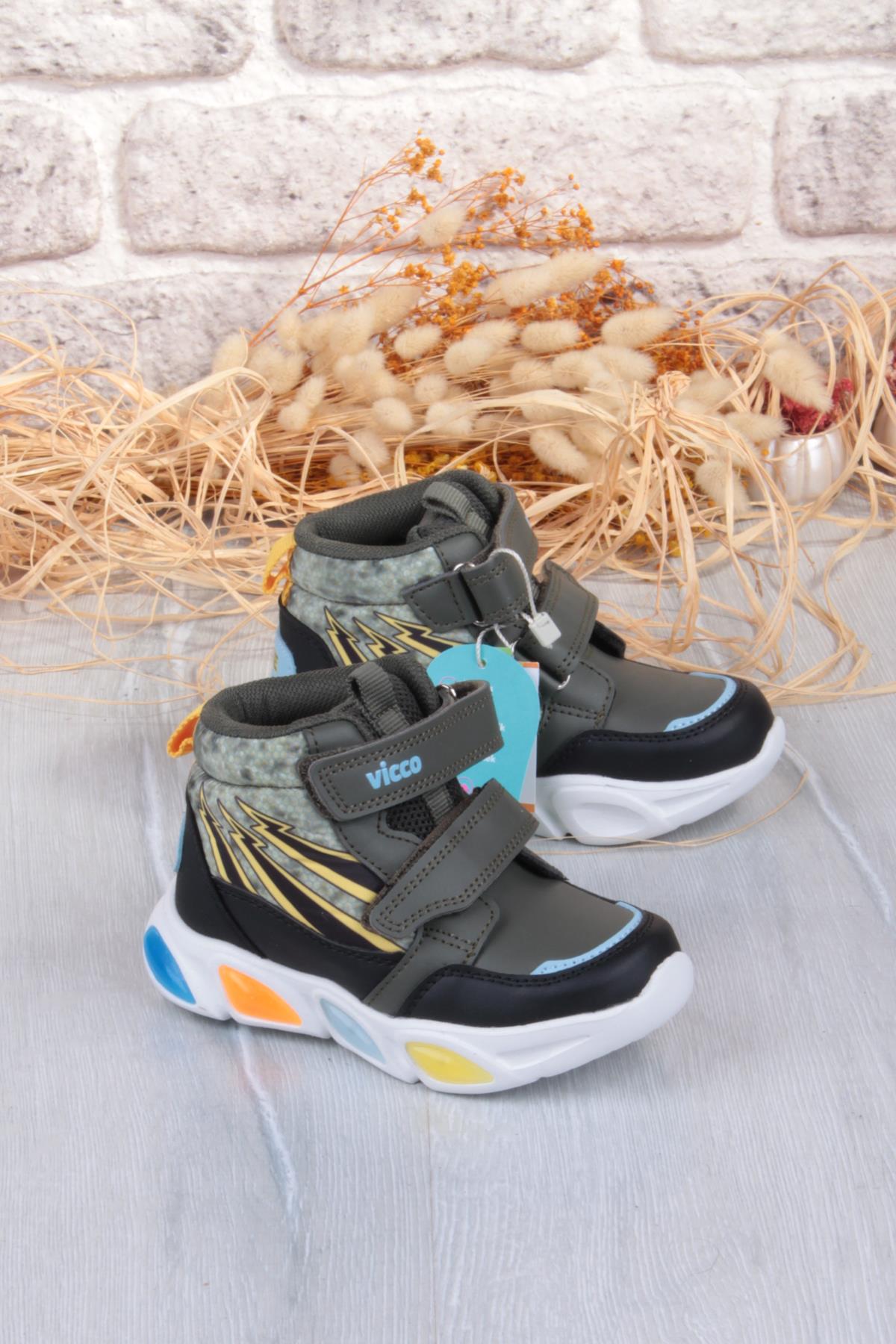 946.P25K.420 David Haki Rahat Hafif Işıklı Erkek Çocuk Bot - Görsel 2