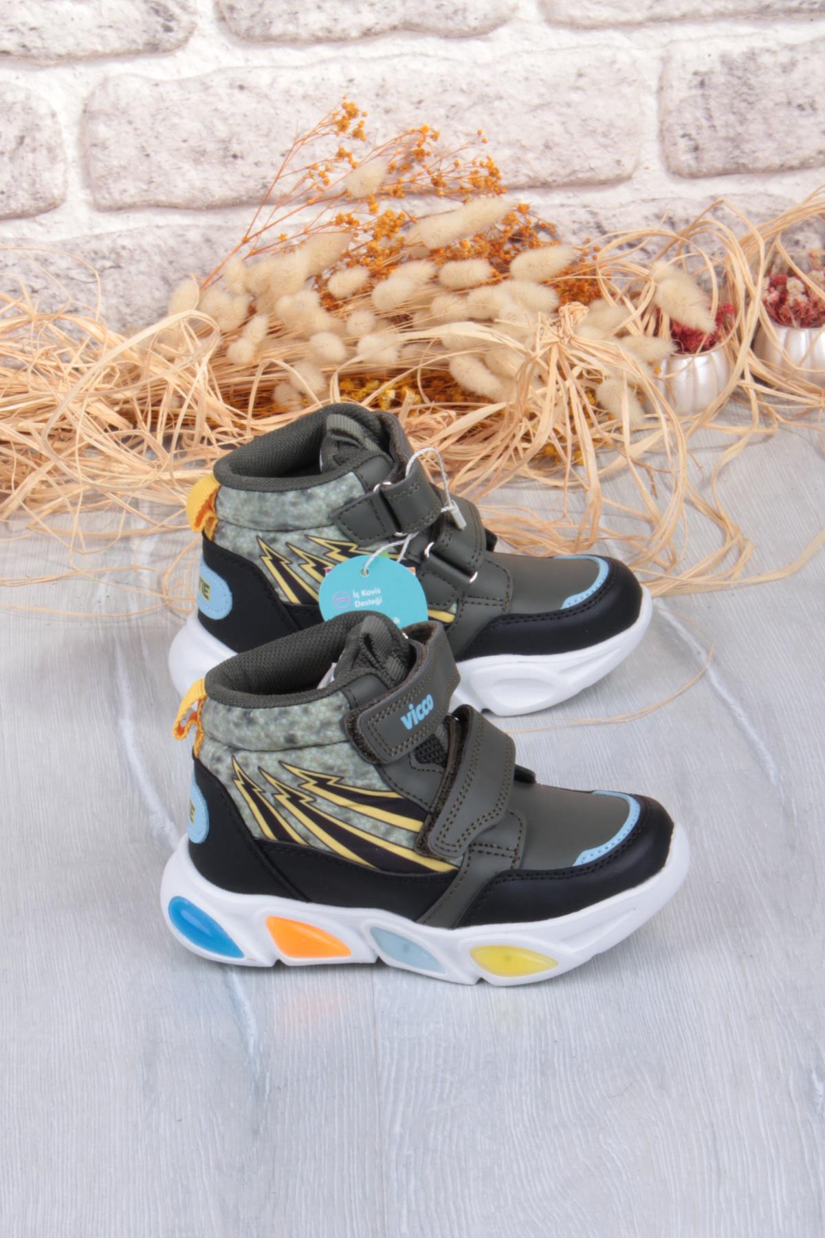 946.P25K.420 David Haki Rahat Hafif Işıklı Erkek Çocuk Bot - Görsel 3