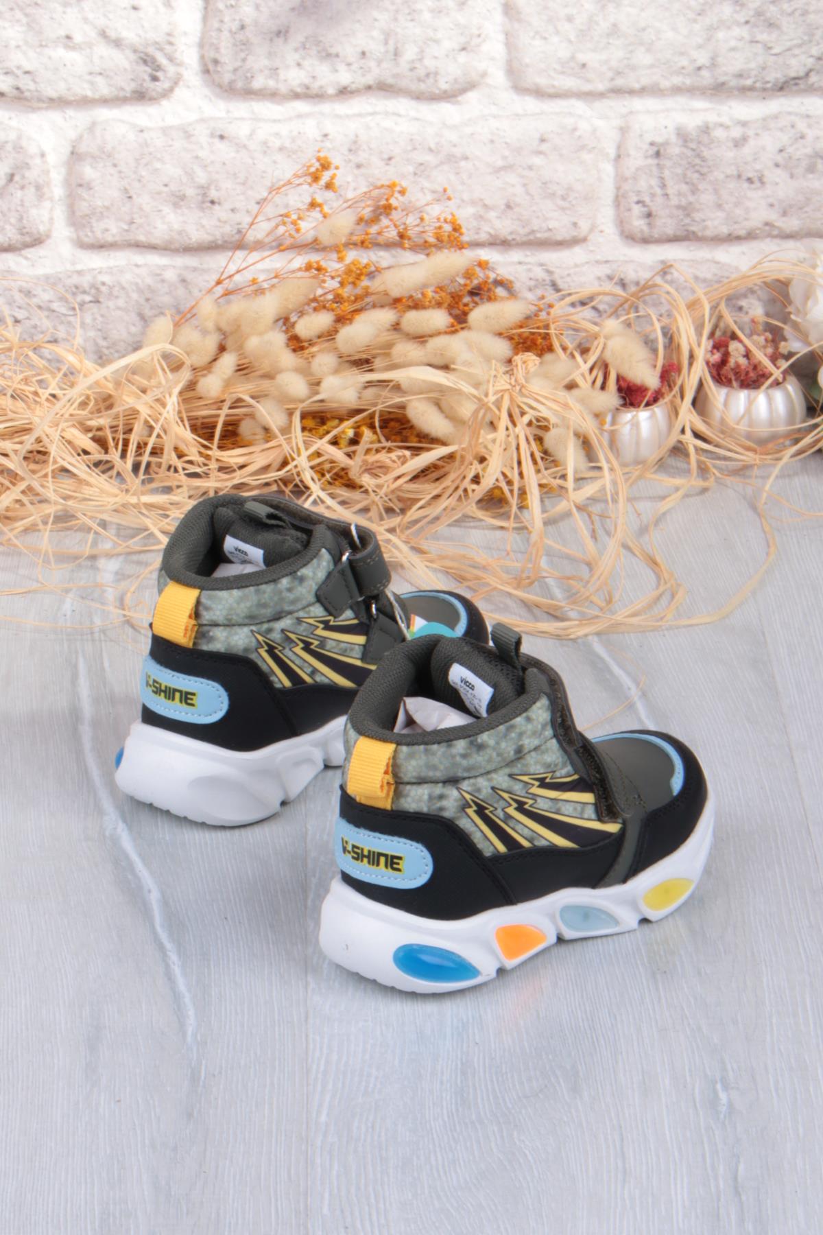 946.P25K.420 David Haki Rahat Hafif Işıklı Erkek Çocuk Bot - Görsel 5