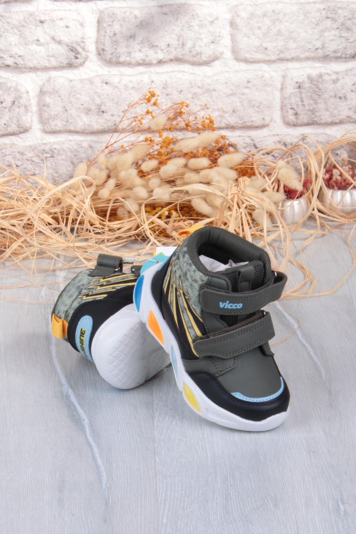 946.B25K.420 David Haki Rahat Hafif Işıklı Erkek Çocuk Bot - Görsel 6