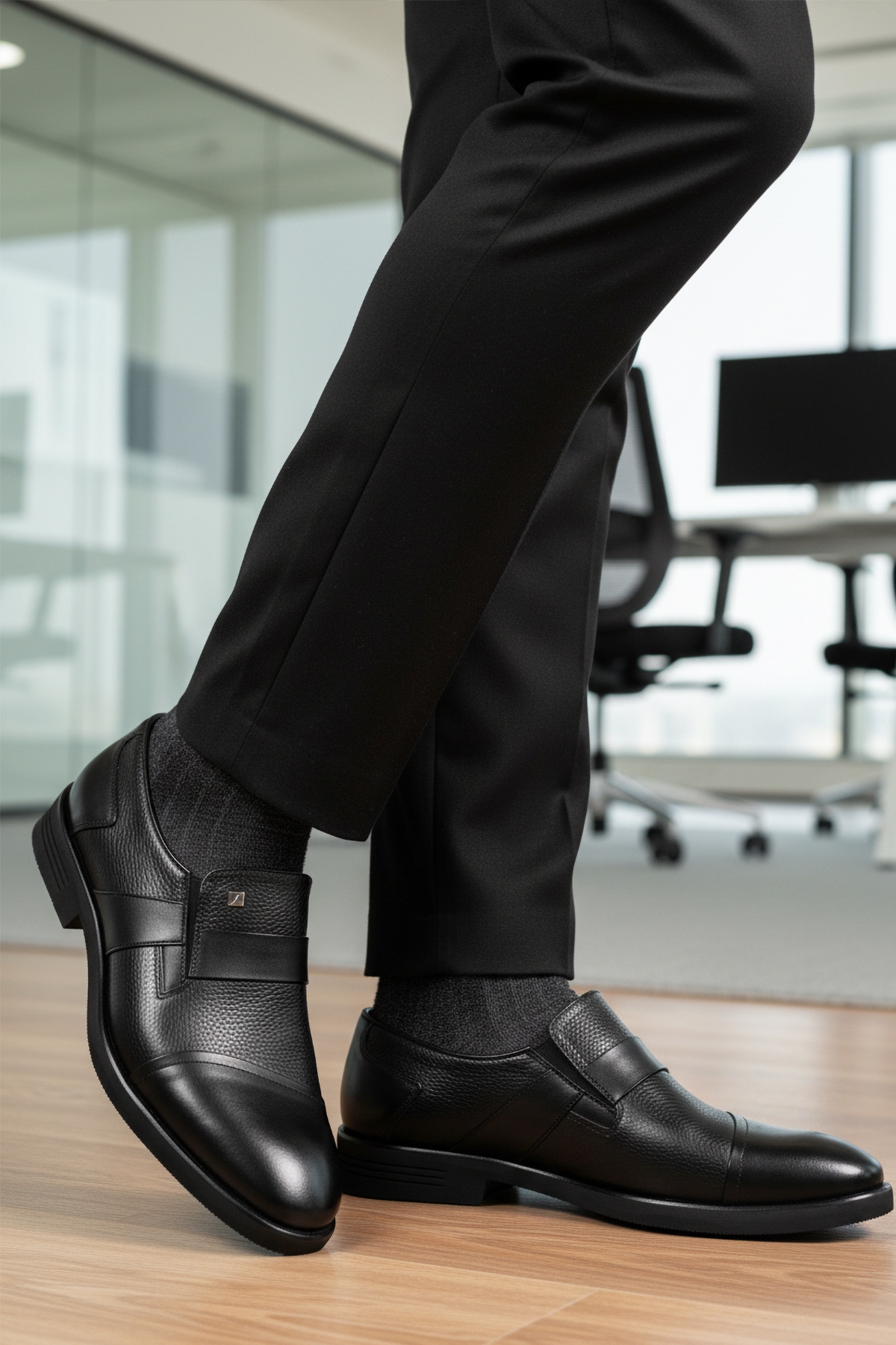 Siyah Floter Hakiki Deri Erkek Klasik Ayakkabı 3257 M - Görsel 4