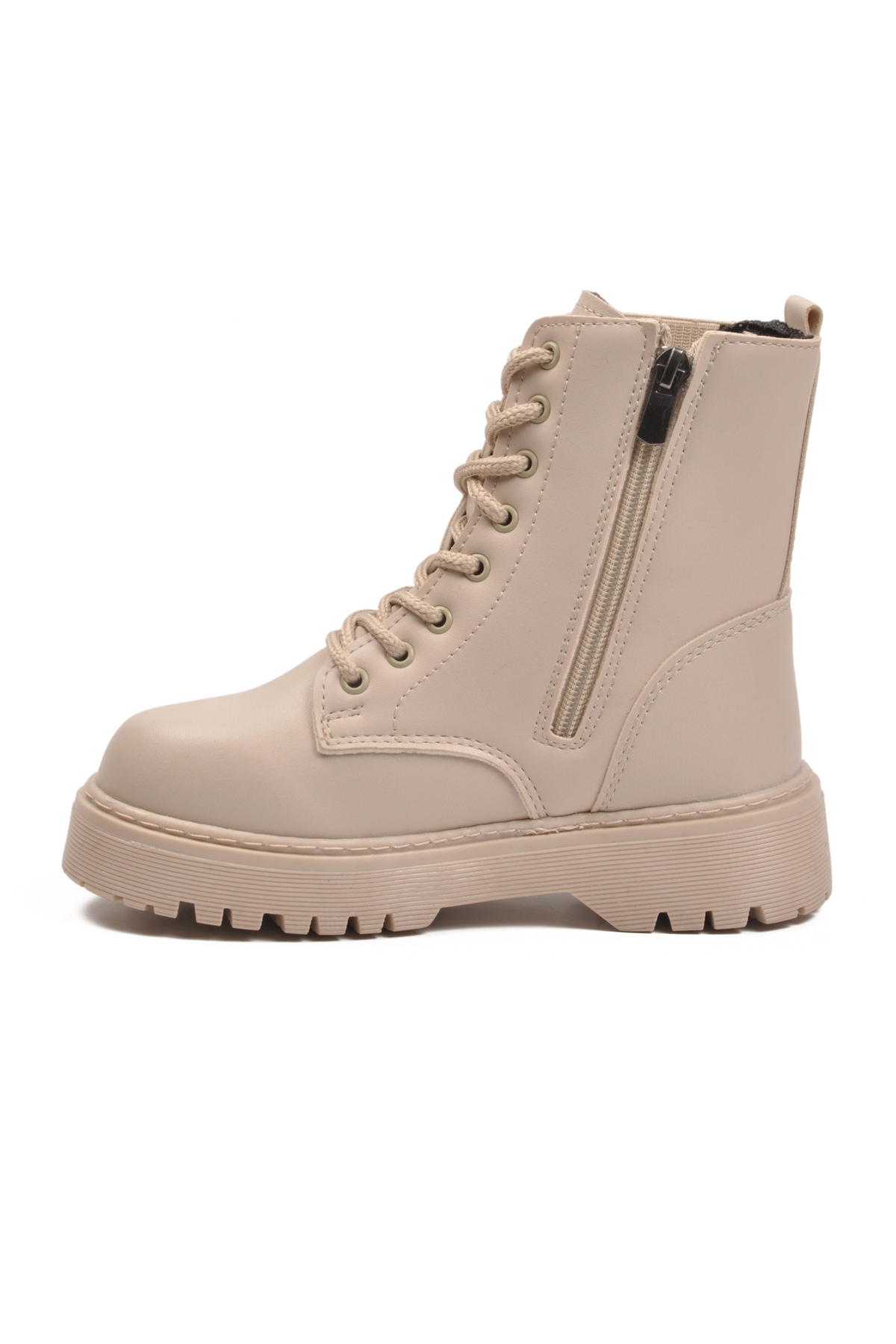 Bej Polarlı Kaymaz Soğuğa Dirençli Deri Çocuk Bot Tuno 07 F - Görsel 5