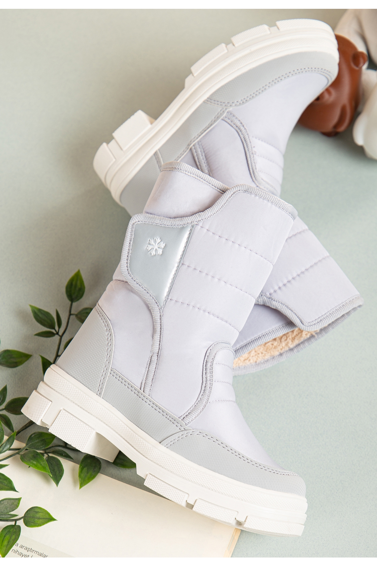 Lady Termal Kürklü Bantlı Soğuk Dayanıklı Kadın Bot Çizme Kar Botu - Görsel 3