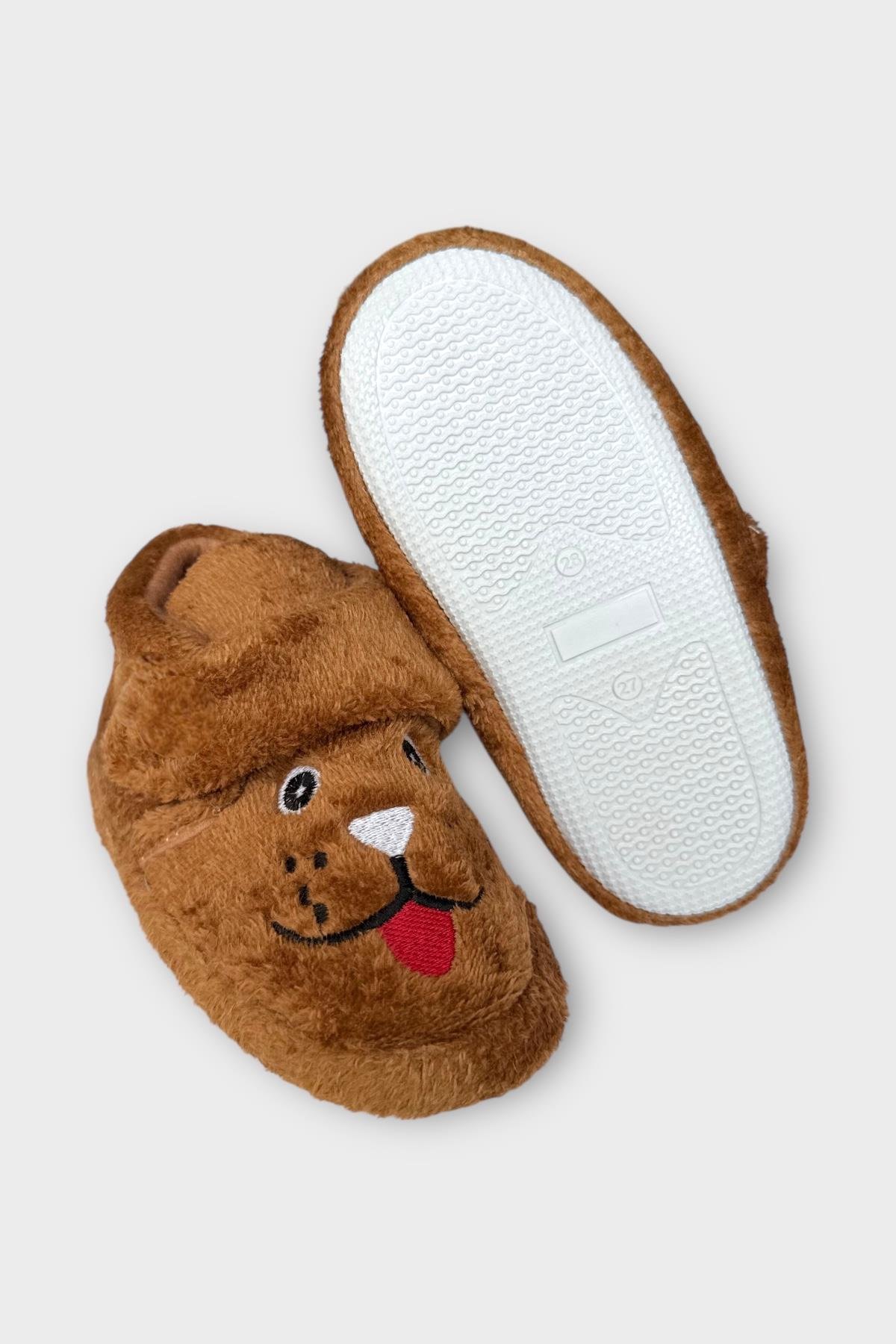 Çocuk Cırtlı Kaydırmaz Taban Anaokulu Kreş Ev Ayakkabısı Panduf VİZON - Görsel 7