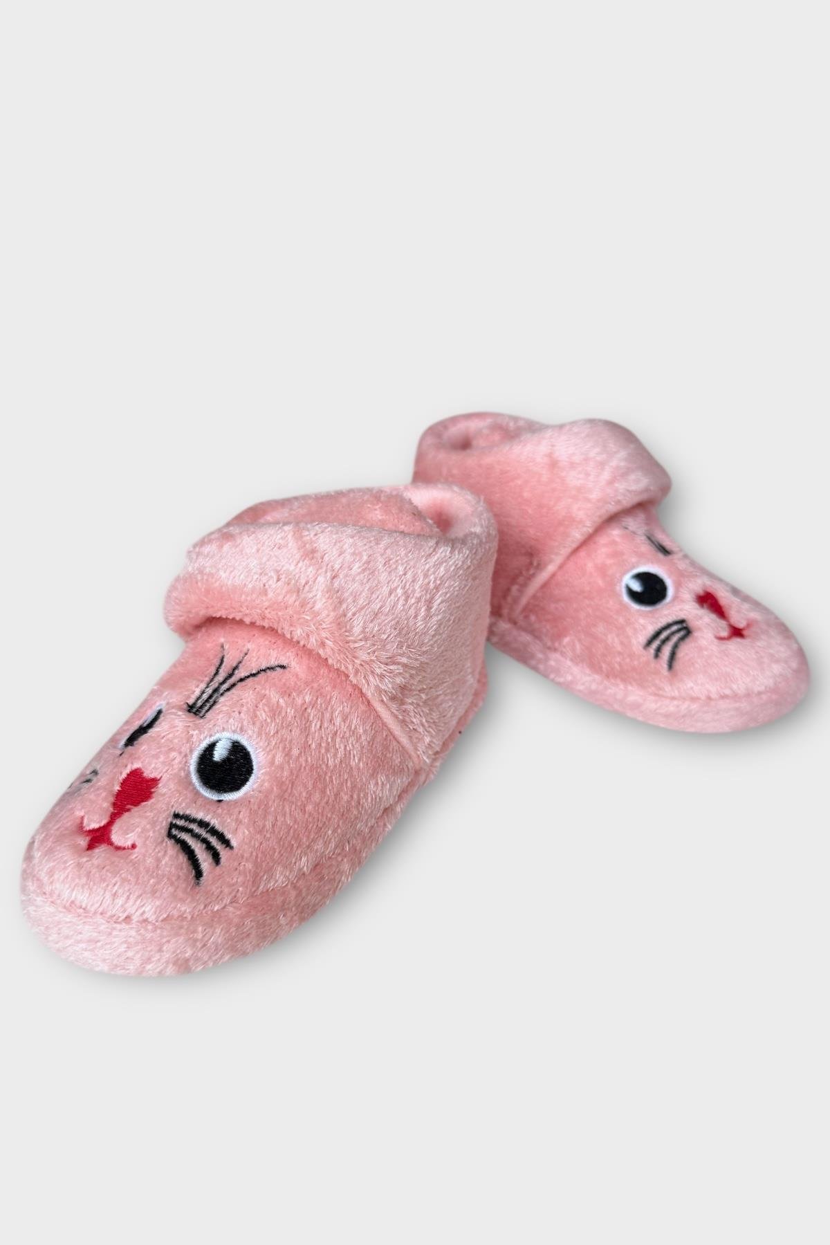 Kız Çocuk Cırtlı Kaydırmaz Taban Anaokulu Kreş Ev Ayakkabısı Panduf PUDRA - Görsel 5