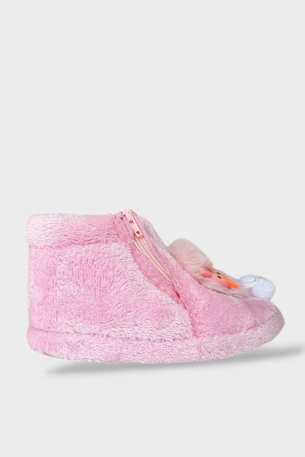 Çocuk Sevimli Baykuş Figürlü Panduf PEMBE - Görsel 3