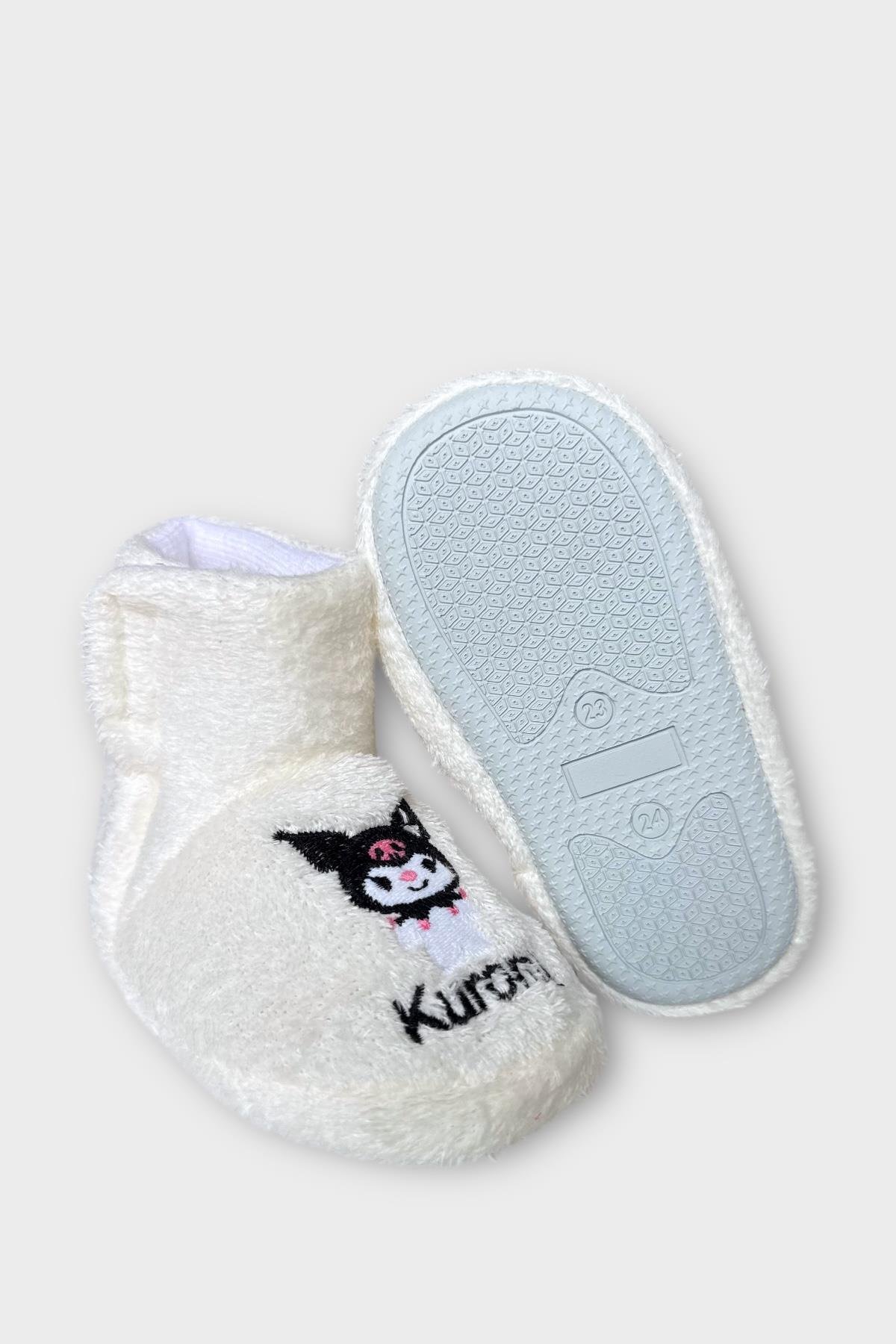 Çocuk Kuromi Nakış Detaylı Panduf BEYAZ - Görsel 7