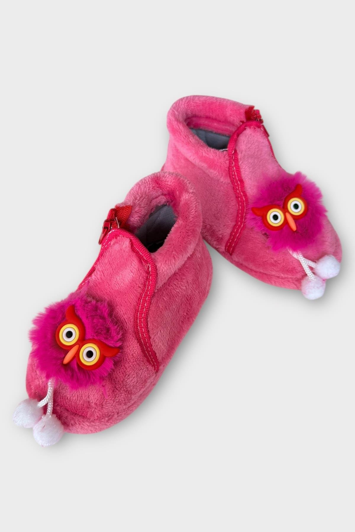 Çocuk Sevimli Baykuş Figürlü Panduf FUŞYA - Görsel 5