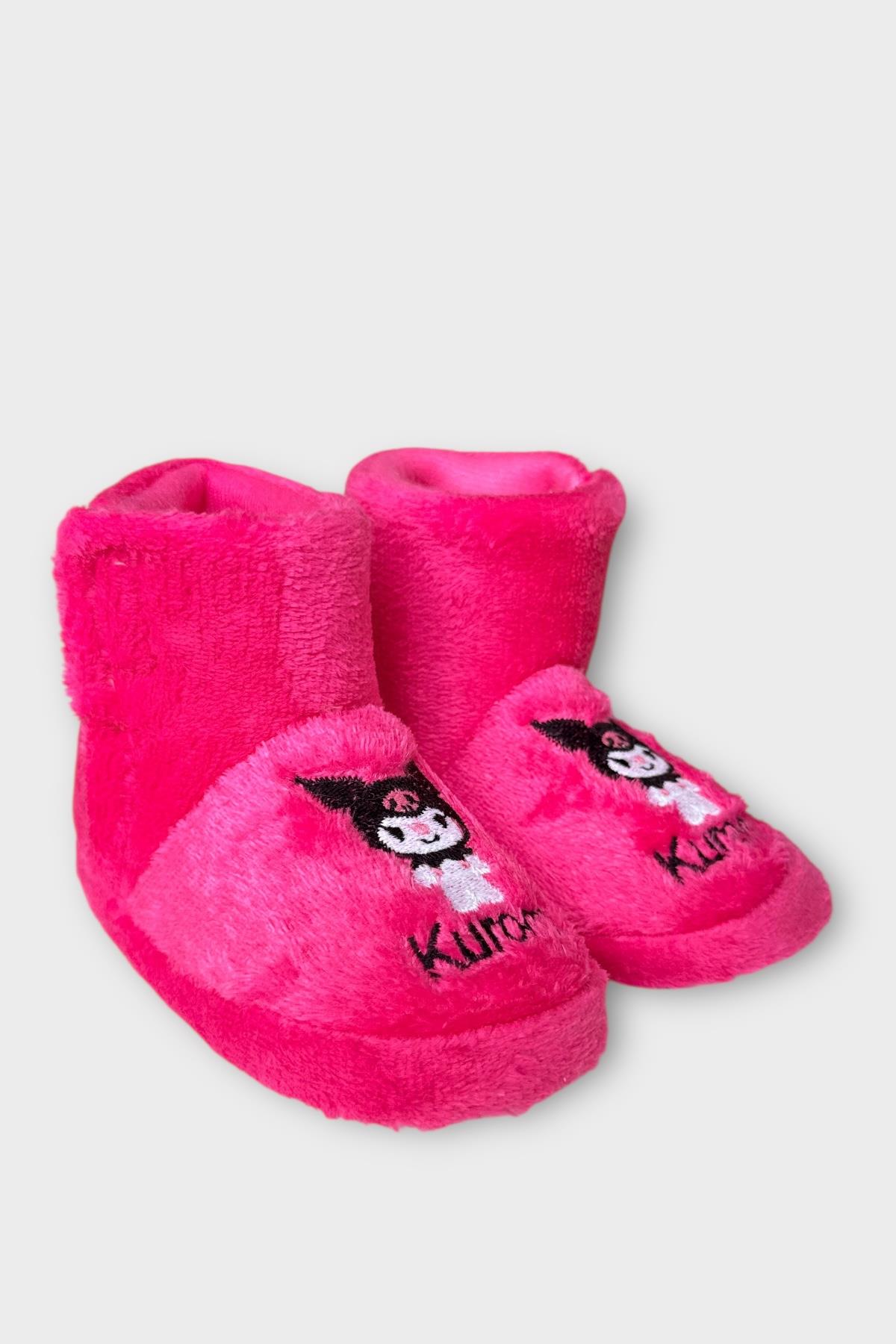 Çocuk Kuromi Nakış Detaylı Panduf FUŞYA - Görsel 2