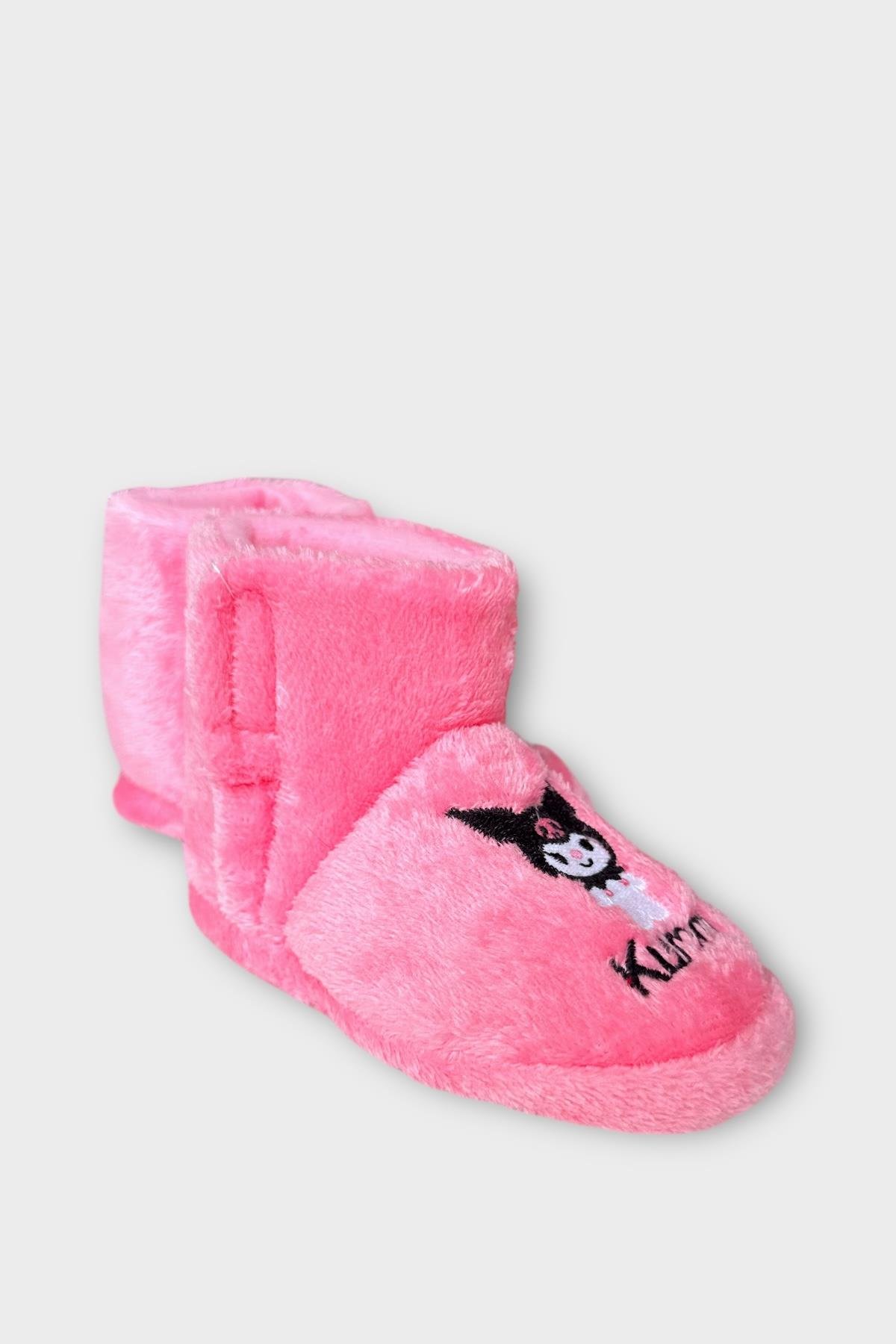 Çocuk Kuromi Nakış Detaylı Panduf PEMBE - Görsel 4