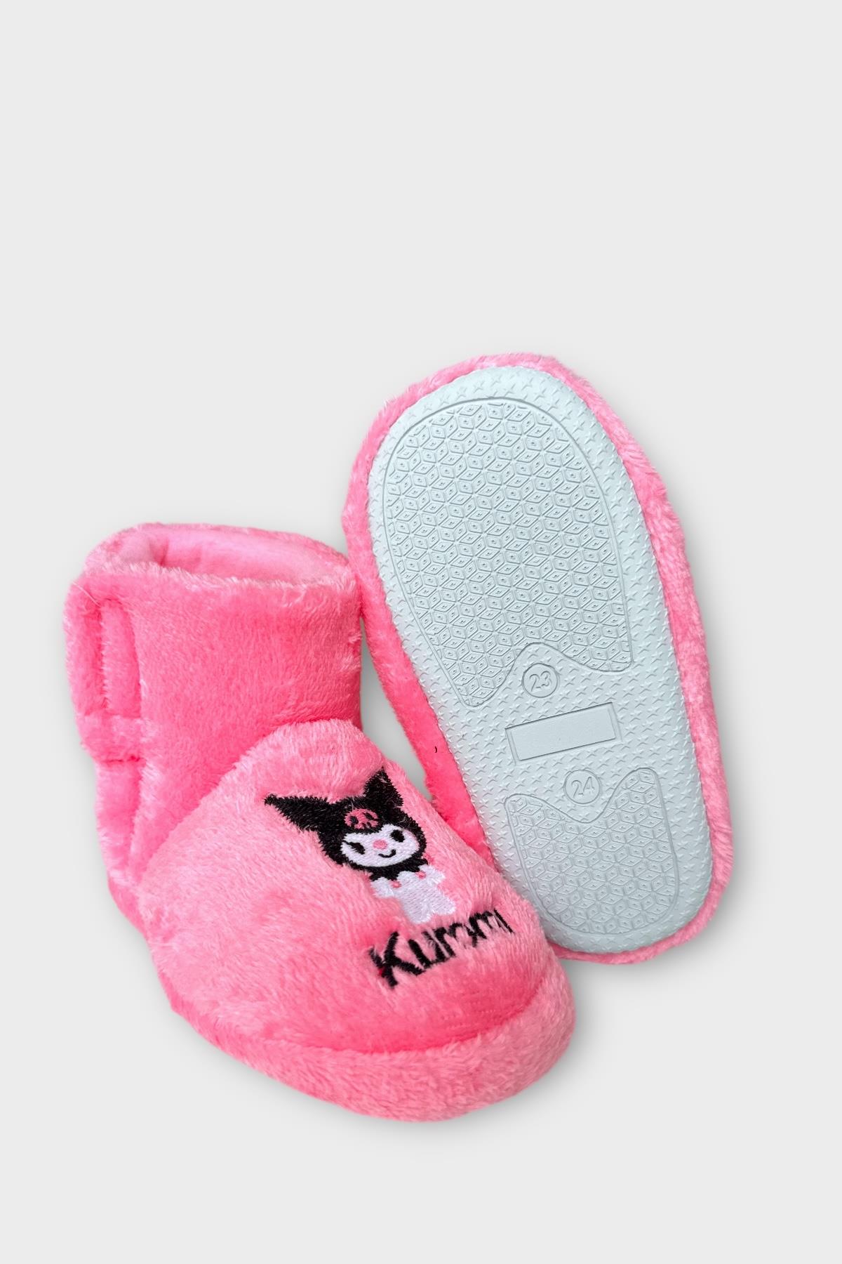 Çocuk Kuromi Nakış Detaylı Panduf PEMBE - Görsel 7