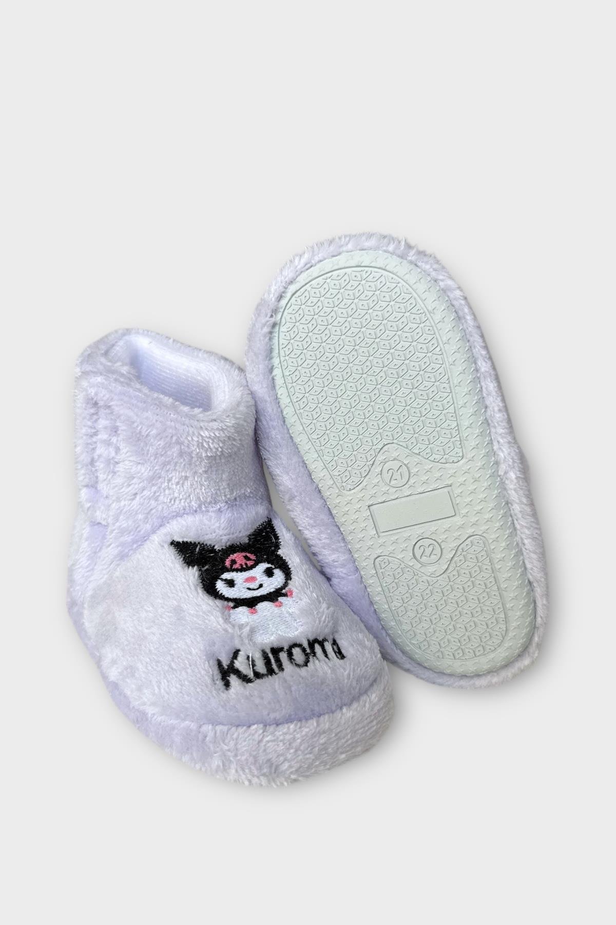 Çocuk Kuromi Nakış Detaylı Panduf Lila - Görsel 7