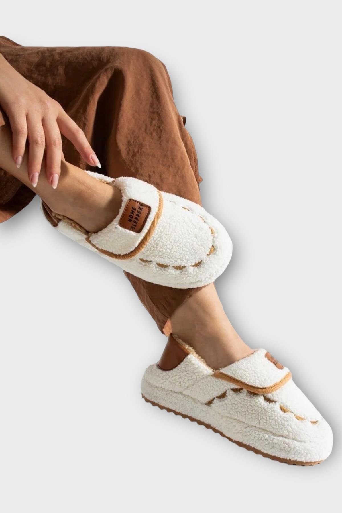 Pofuduk Ses Yapmaz Eva Taban Kadın Panduf BEYAZ - Görsel 2