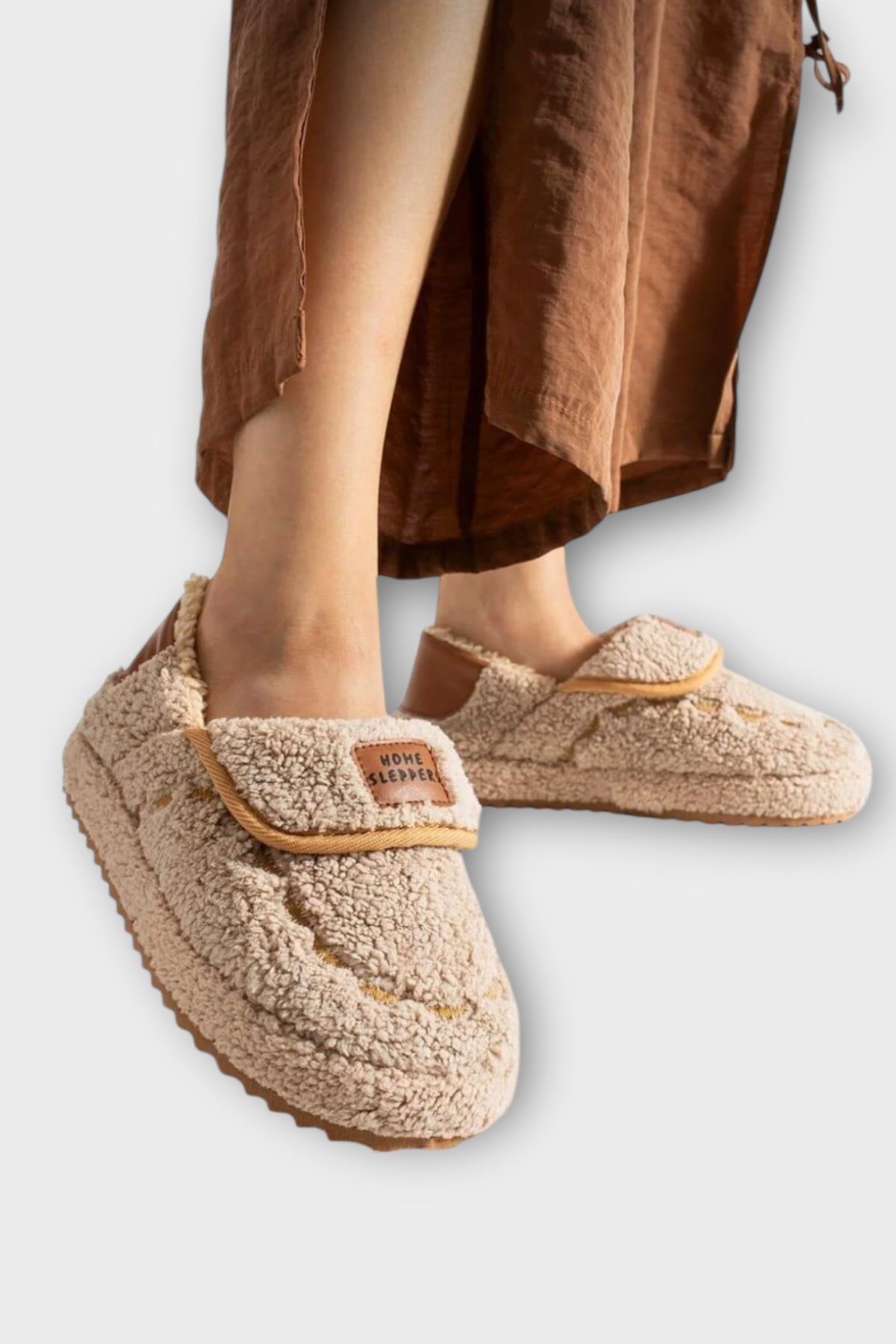 Pofuduk Ses Yapmaz Eva Taban Kadın Panduf BEJ - Görsel 2