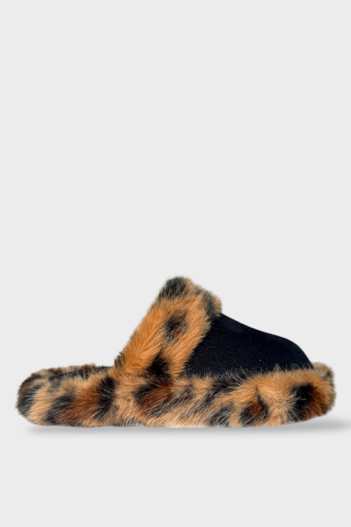 Peluş Detaylı Kadın Ev Terliği SİYAH - Görsel 2