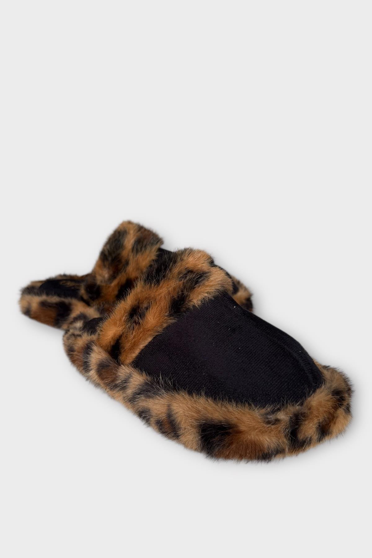 Peluş Detaylı Kadın Ev Terliği SİYAH - Görsel 3