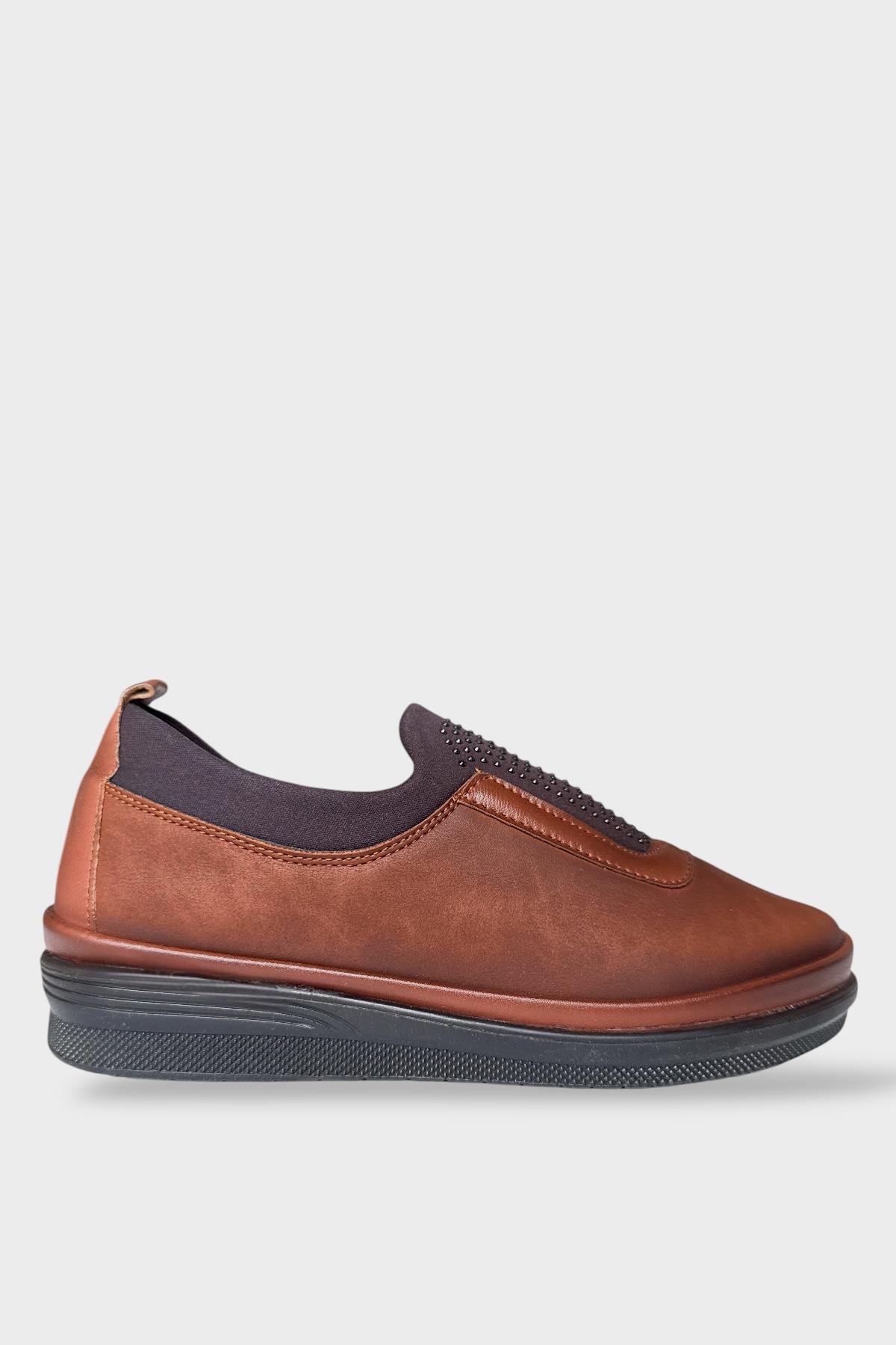 Kadın Ortopedik Comfort Taban Lastik Detay Günlük Ayakkabı TABA - Görsel 2