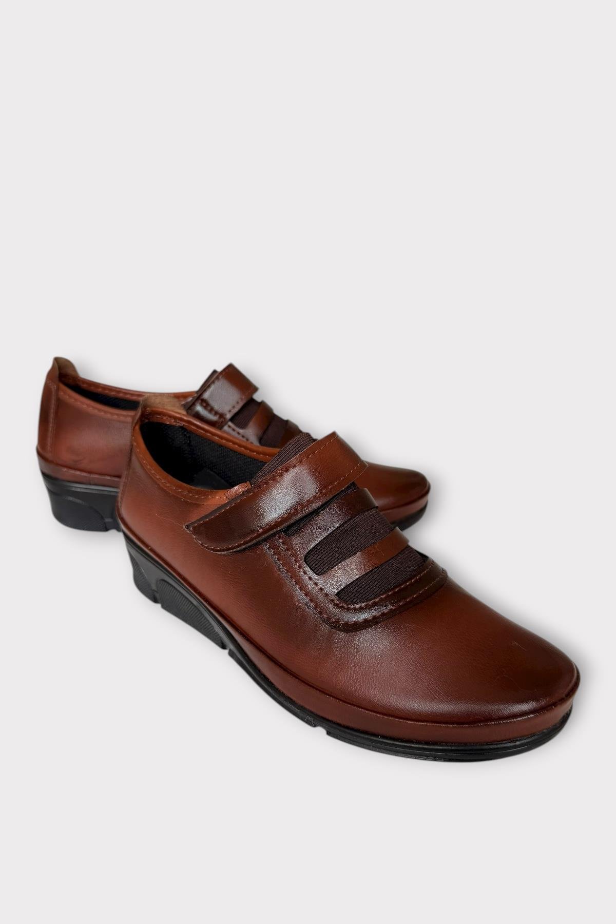 Cırtlı Ortopedik Anne Kadın Casual Ayakkabı TABA - Görsel 3