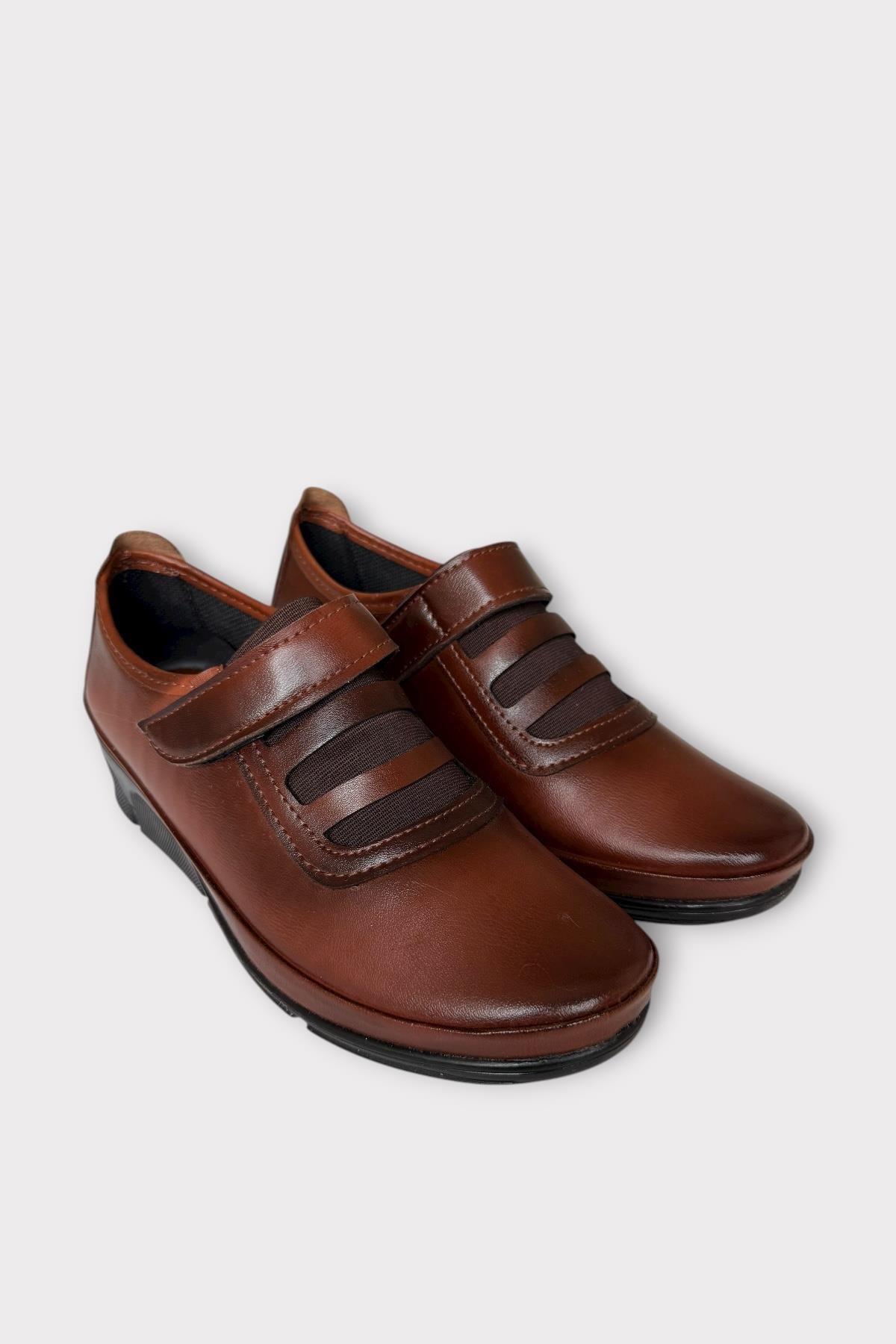 Cırtlı Ortopedik Anne Kadın Casual Ayakkabı TABA - Görsel 5