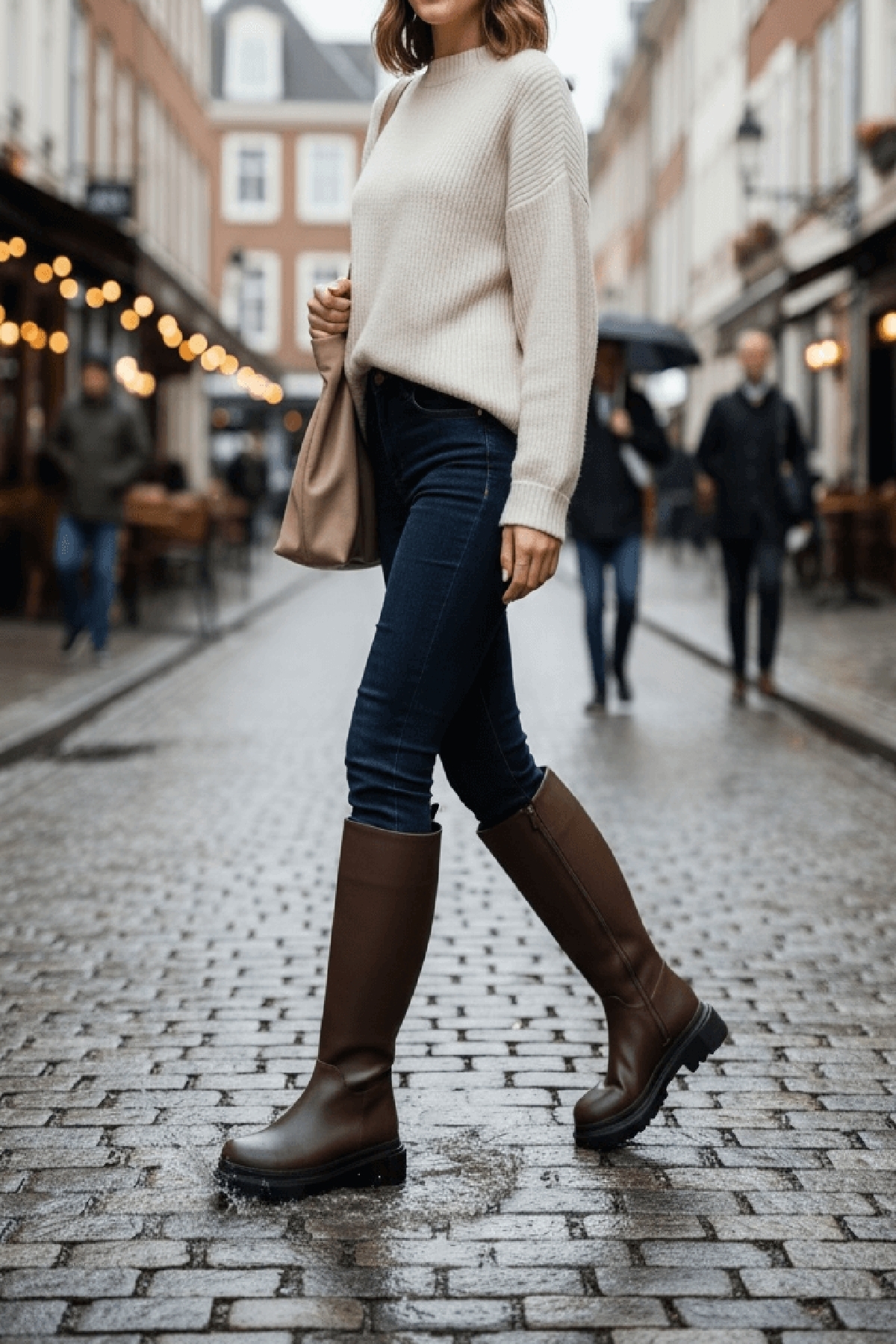 Blanca Kahverengi Çekme Yanı Fermuarlı Günlük Kadın Çizme - Görsel 3