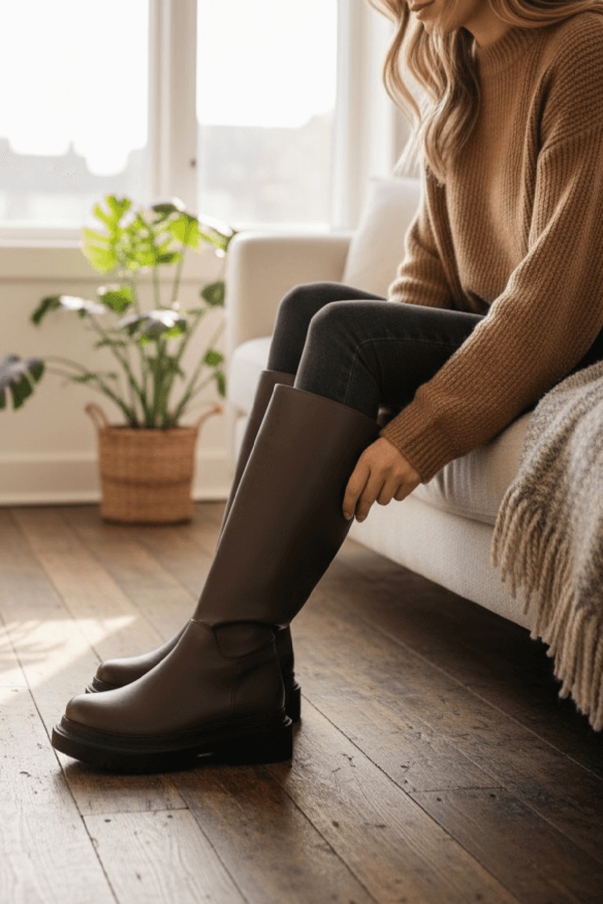 Blanca Kahverengi Çekme Yanı Fermuarlı Günlük Kadın Çizme - Görsel 4