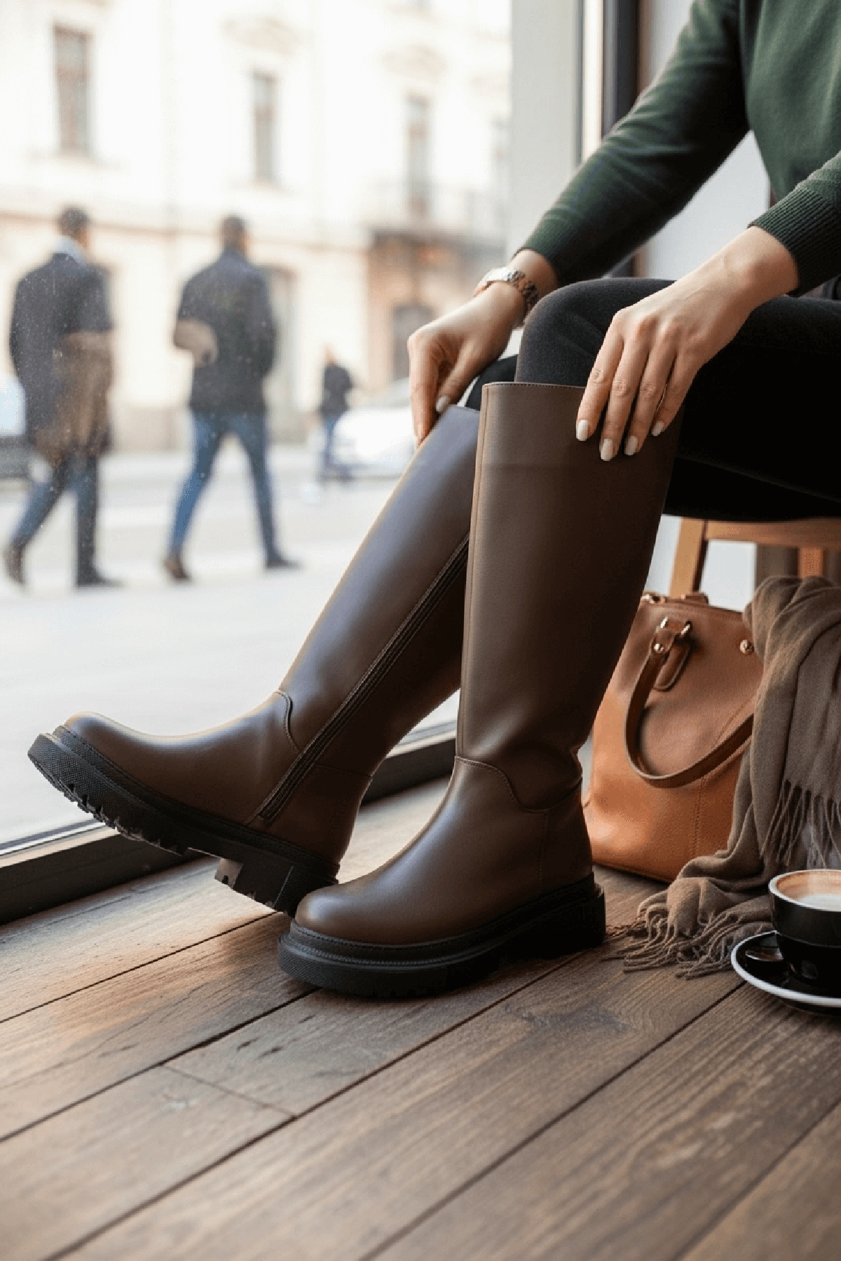 Blanca Kahverengi Çekme Yanı Fermuarlı Günlük Kadın Çizme - Görsel 5