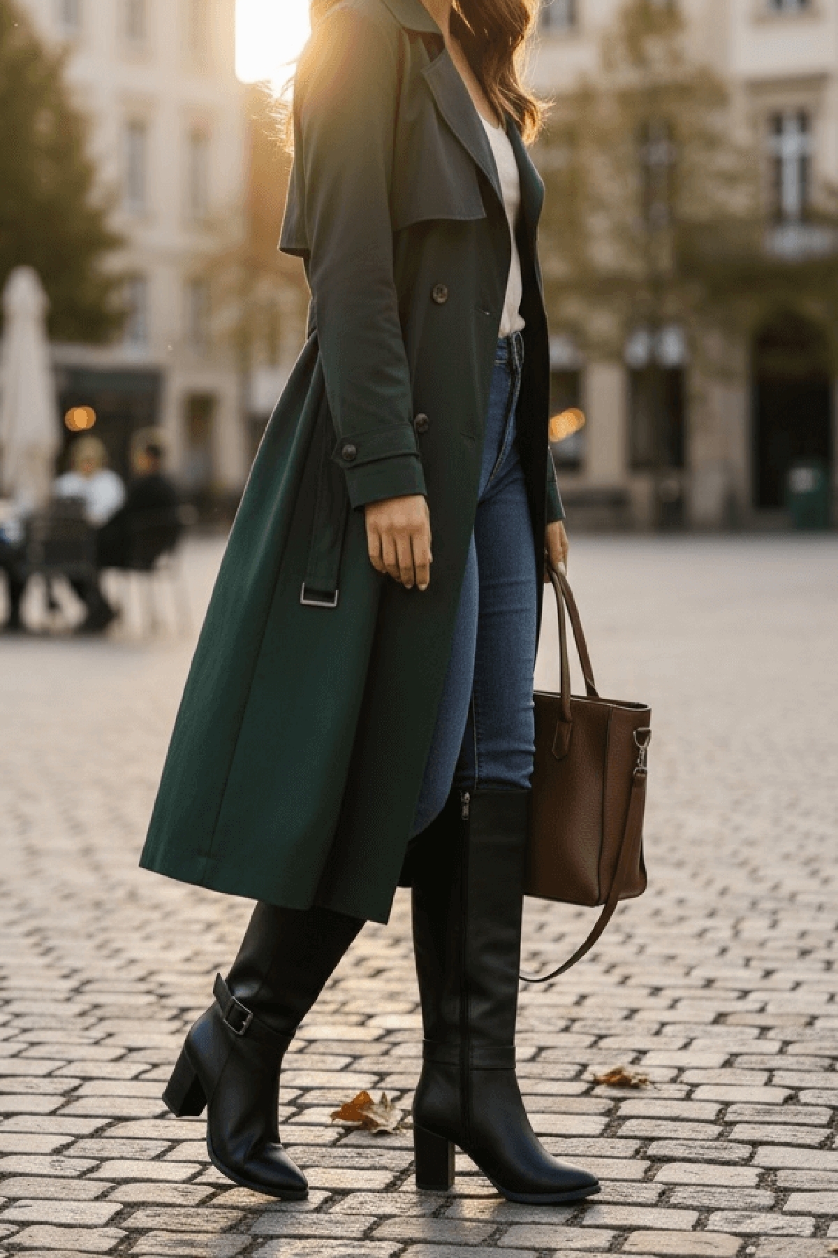 Sidney Siyah Deri Topuklu (7cm) Yanı Fermuarlı Günlük Kullanım Çizme - Görsel 4