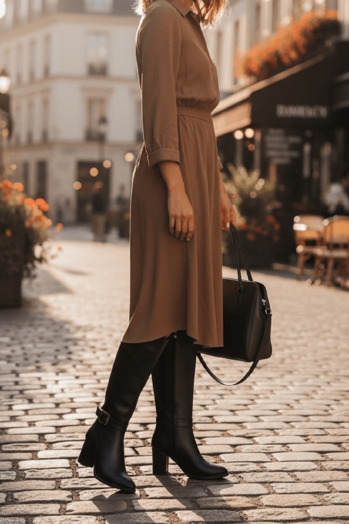 Sidney Kahverengi Deri Topuklu (7cm) Yanı Fermuarlı Günlük Kullanım Çizme - Görsel 4