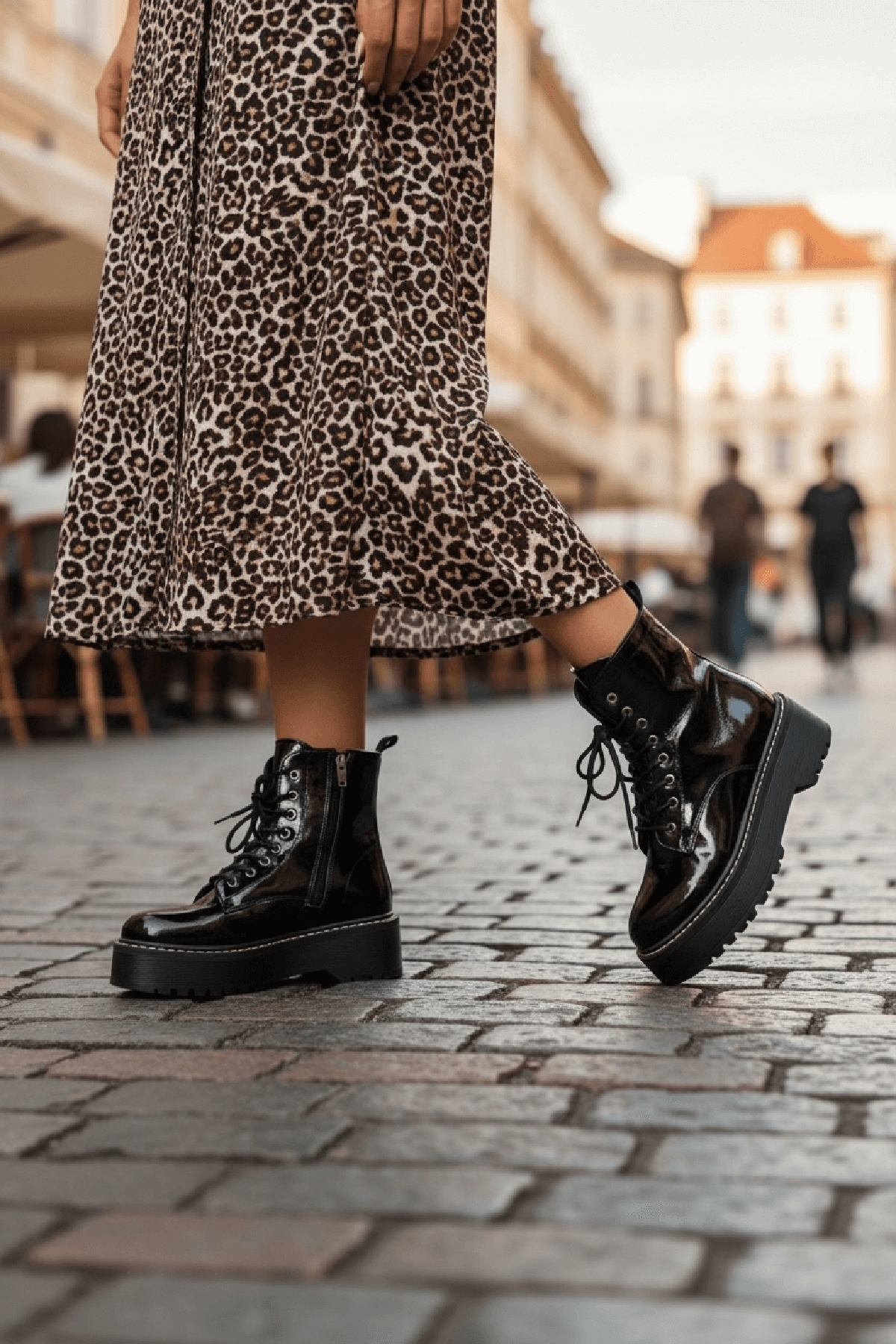 Armoni Siyah Rugan (5 Cm Kalın Tabanlı ) Kadın Günlük Postal - Görsel 2