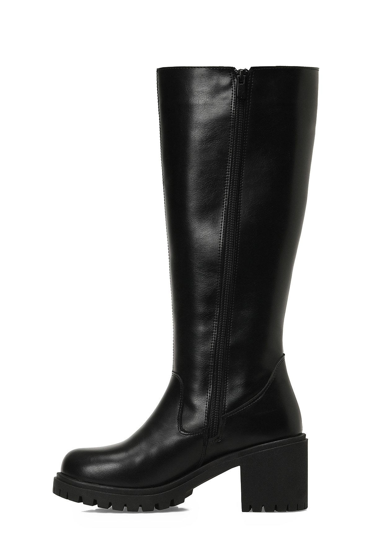 25K-6009 5PR Siyah Kadın Topuklu Çizme - Görsel 4