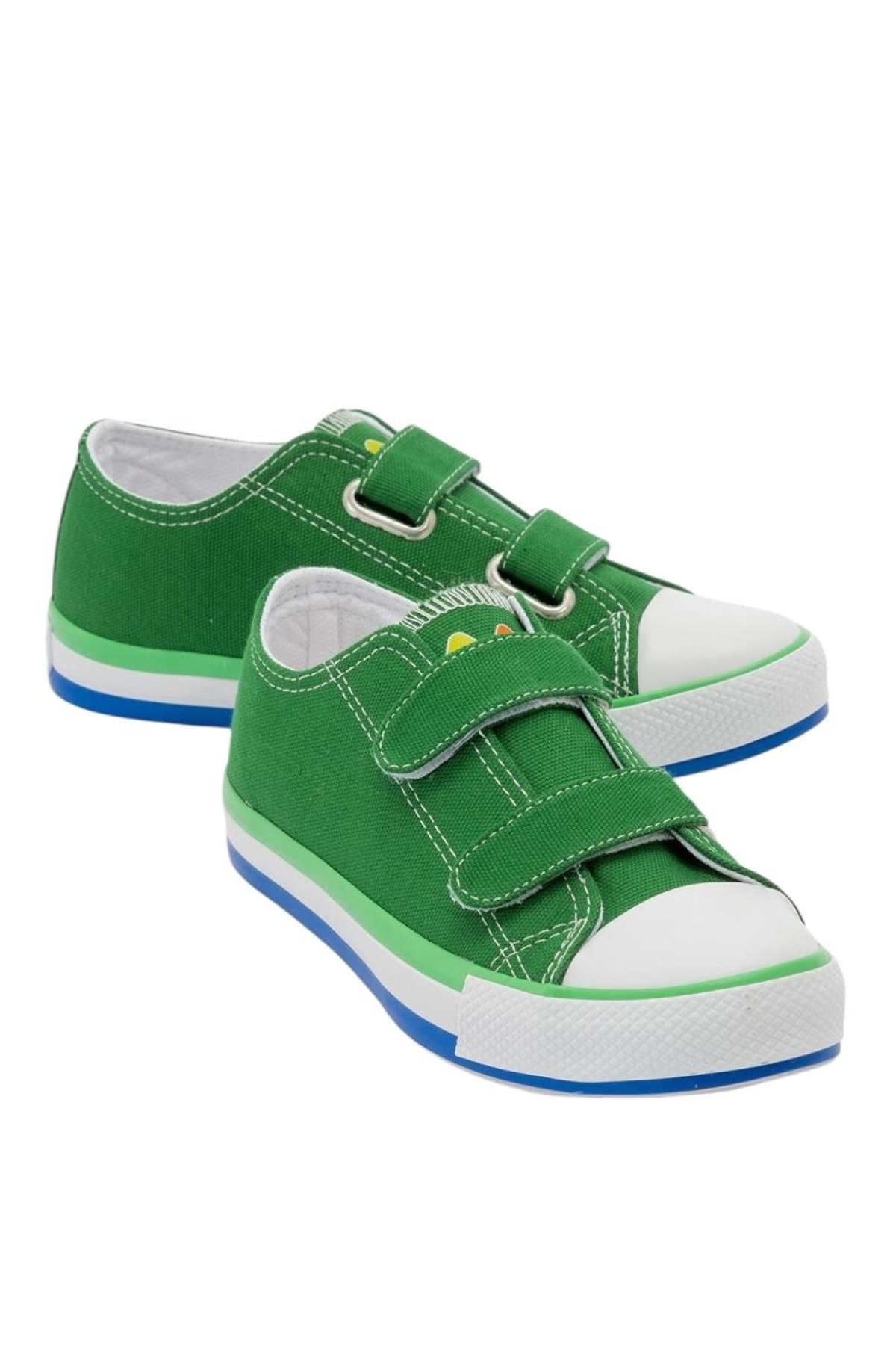 Unisex Çocuk Keten Kısa Convers Modeli Cırtlı Sneaker Spor Ayakkabı (26-30) Yeşil - Görsel 3