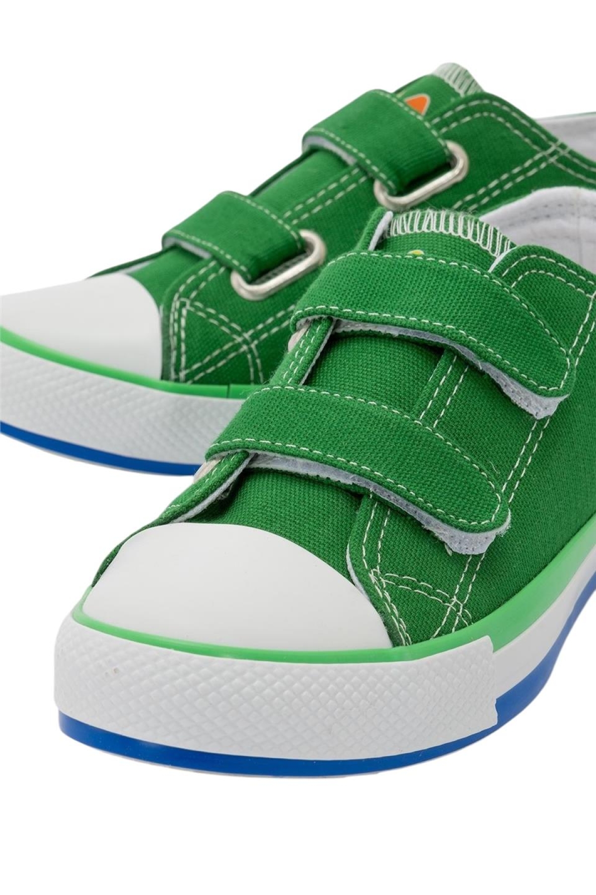 Unisex Çocuk Keten Kısa Convers Modeli Cırtlı Sneaker Spor Ayakkabı (26-30) Yeşil - Görsel 5