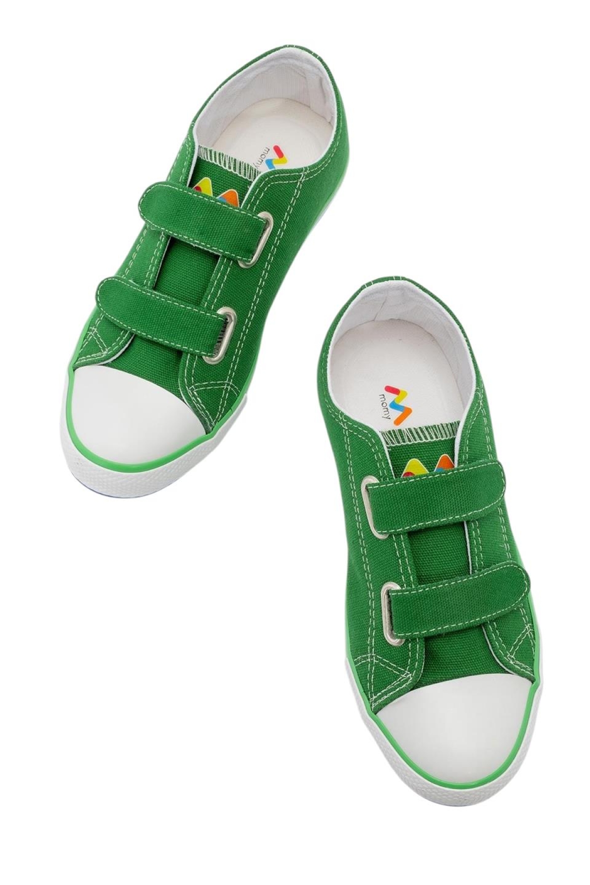 Unisex Çocuk Keten Kısa Convers Modeli Cırtlı Sneaker Spor Ayakkabı (26-30) Yeşil - Görsel 8