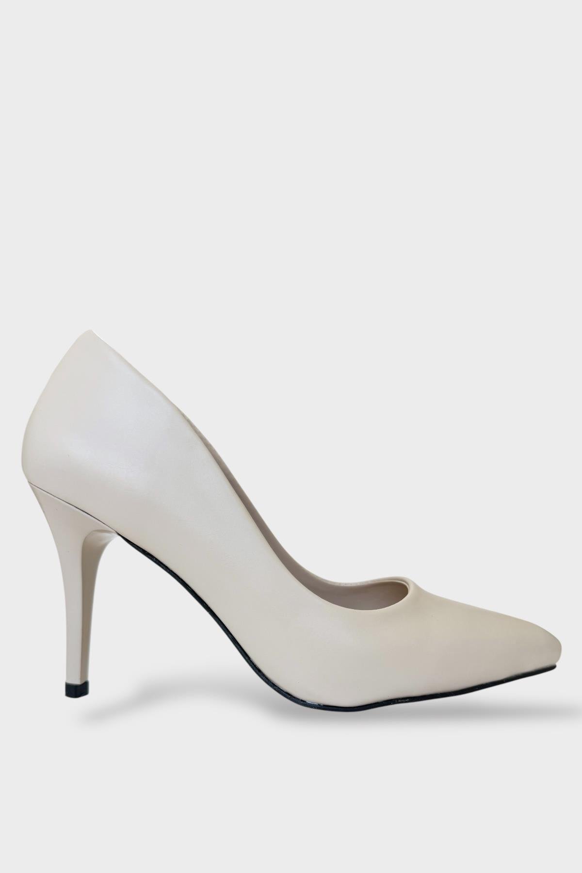 Kadın Klasik Topuklu Ayakkabı BEJ - Görsel 2