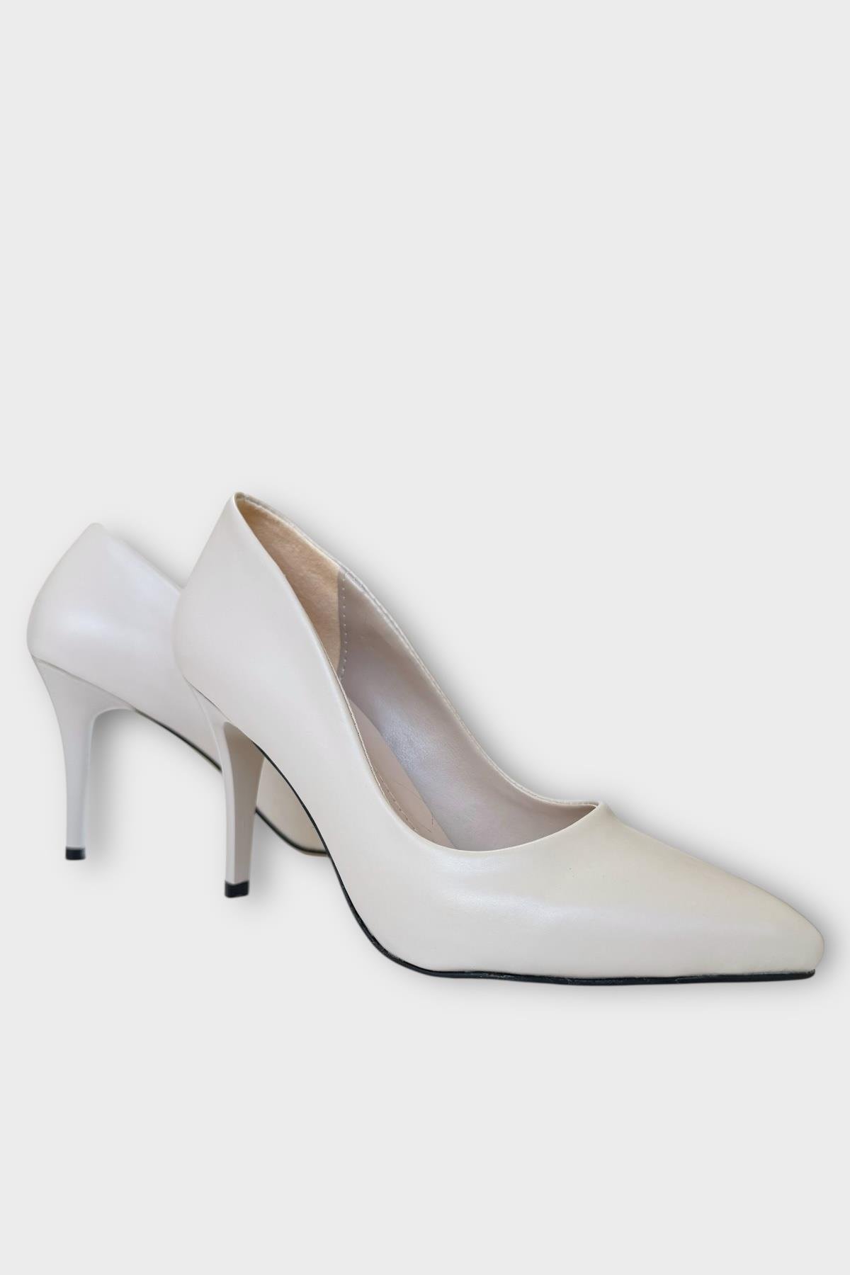 Kadın Klasik Topuklu Ayakkabı BEJ - Görsel 4