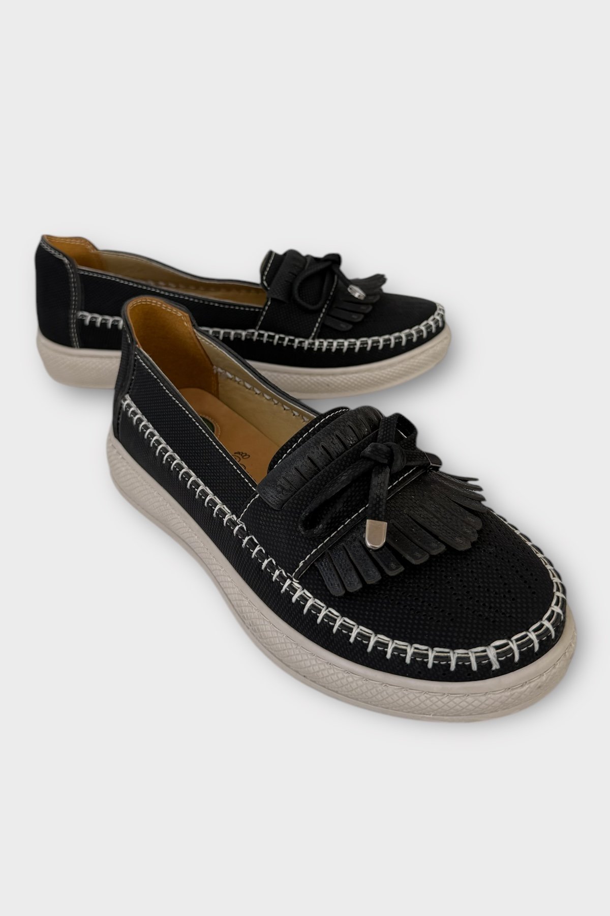 Kadın Günlük Hafif Mevsimlik Rahat Casual Ayakkabı SİYAH - KREM - Görsel 3