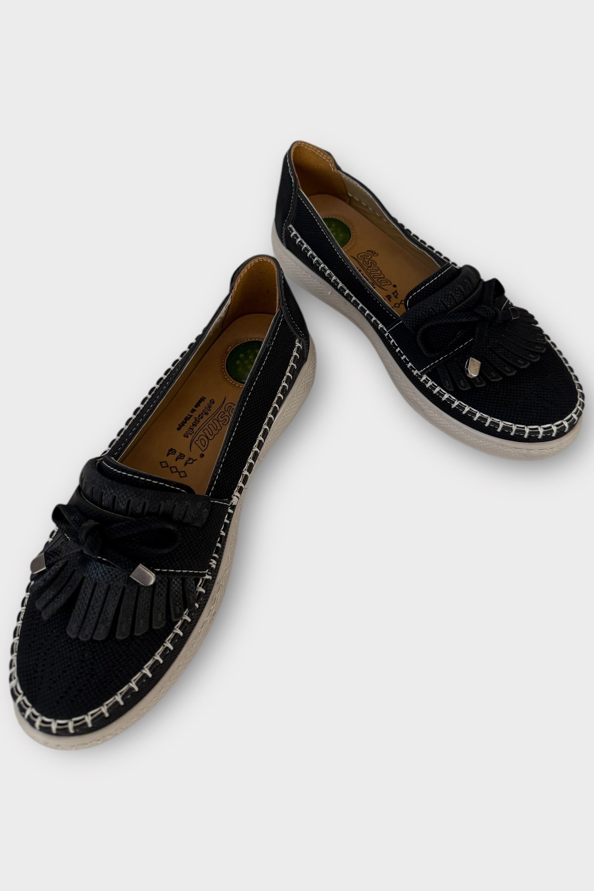 Kadın Günlük Hafif Mevsimlik Rahat Casual Ayakkabı SİYAH - KREM - Görsel 4