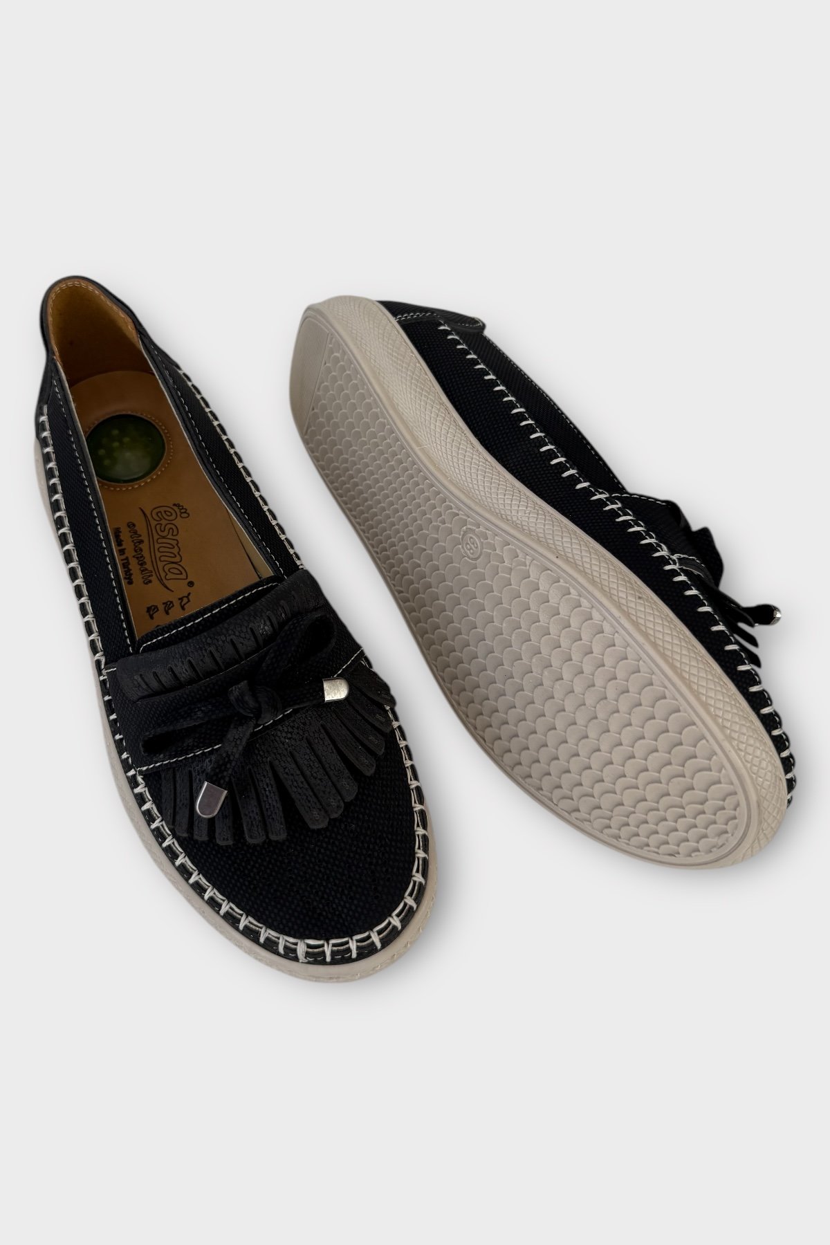 Kadın Günlük Hafif Mevsimlik Rahat Casual Ayakkabı SİYAH - KREM - Görsel 5