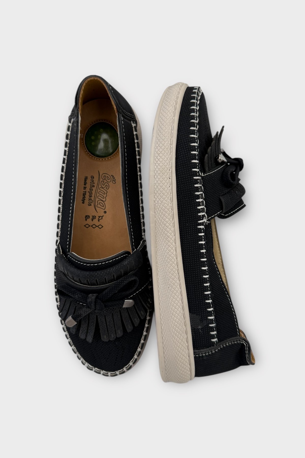 Kadın Günlük Hafif Mevsimlik Rahat Casual Ayakkabı SİYAH - KREM - Görsel 7