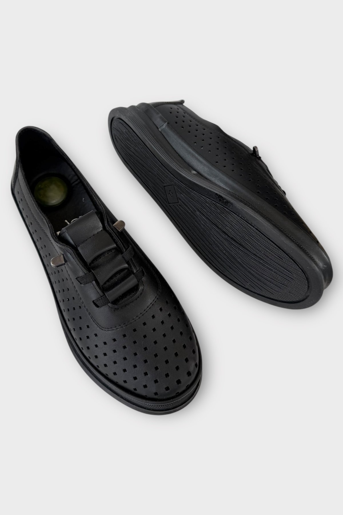 Kadın Günlük Hafif Mevsimlik Rahat Akıllı Bağcık Ortopedik Casual Ayakkabı SİYAH - Görsel 5