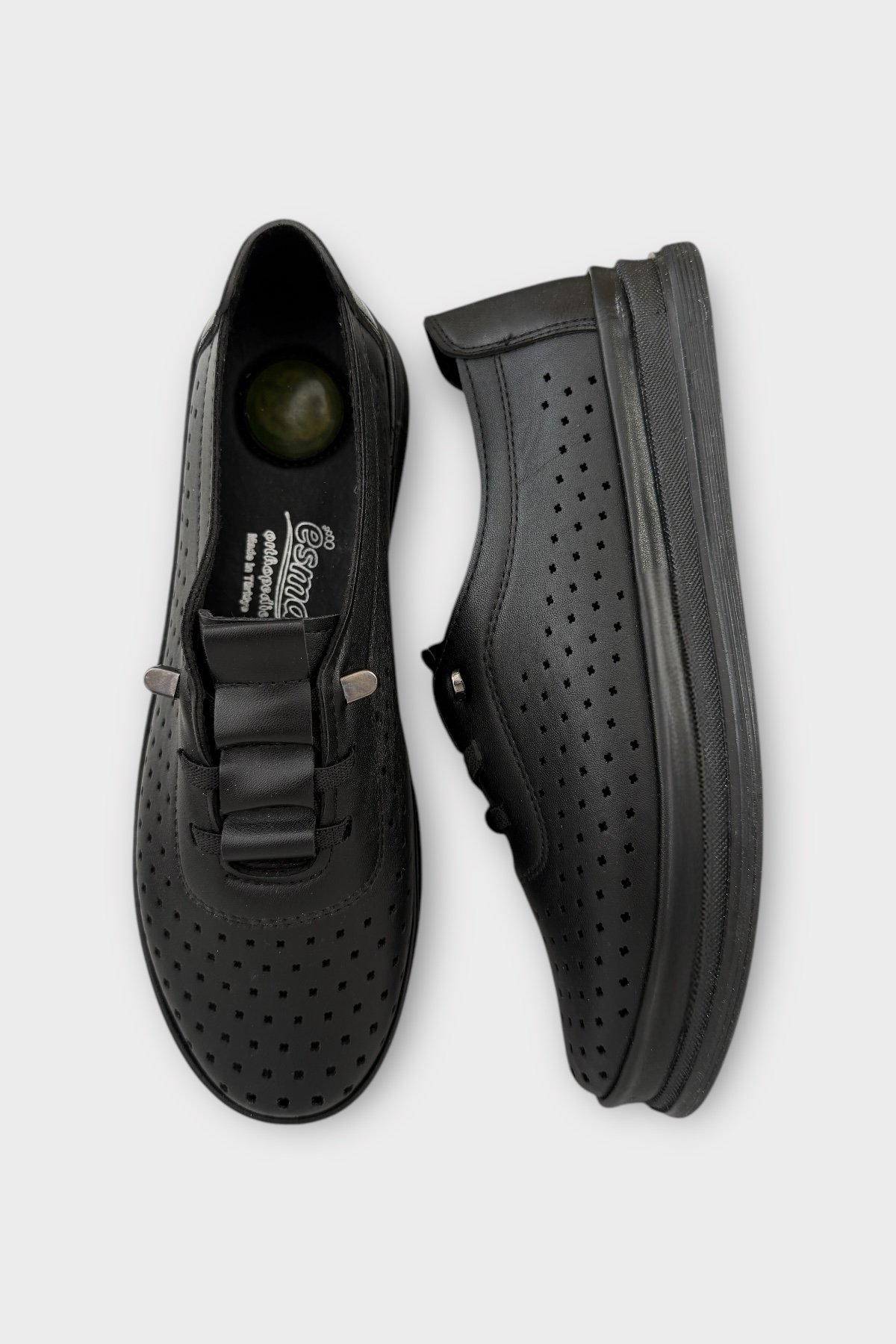 Kadın Günlük Hafif Mevsimlik Rahat Akıllı Bağcık Ortopedik Casual Ayakkabı SİYAH - Görsel 7