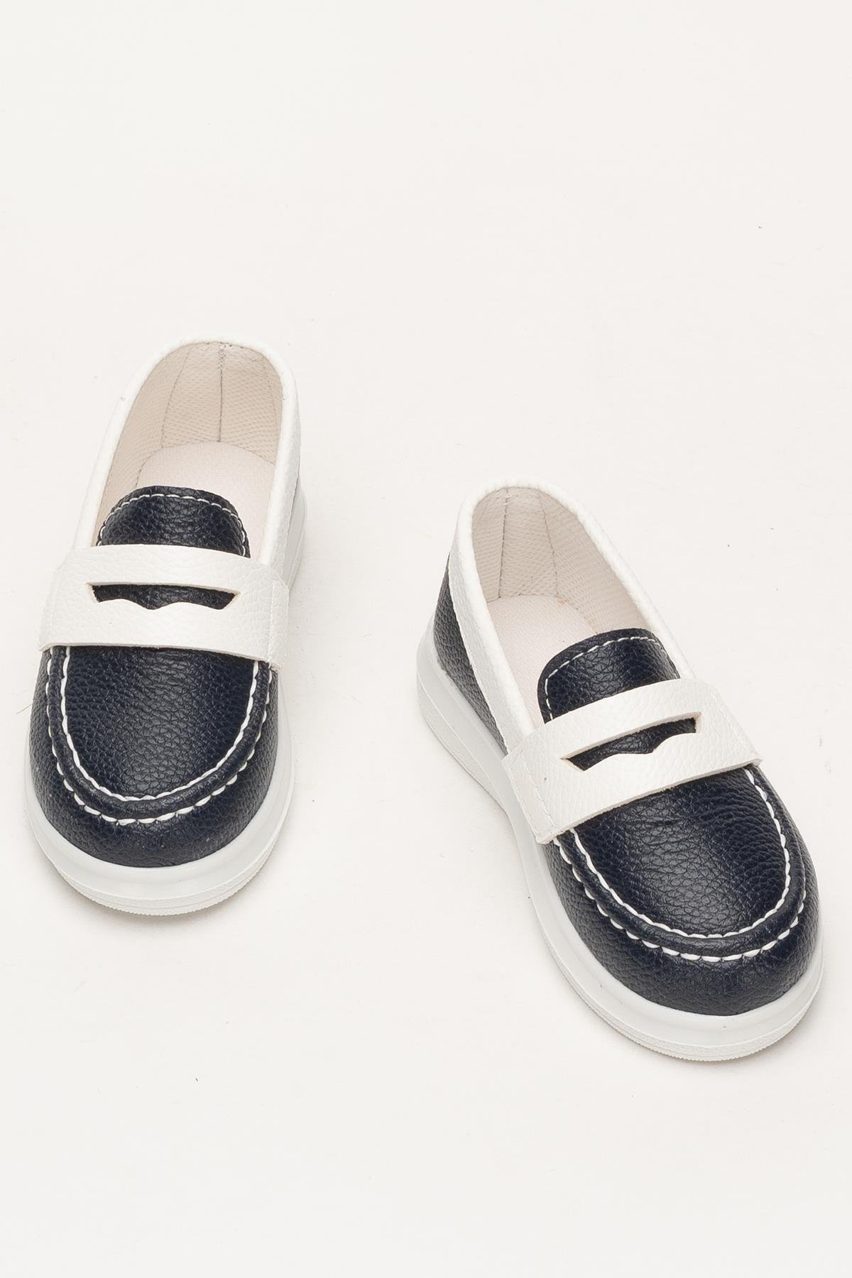 Erkek Okul Tören Düğün Sünnet Çocuk Ayakkabısı LACİVERT - BEYAZ - Görsel 7