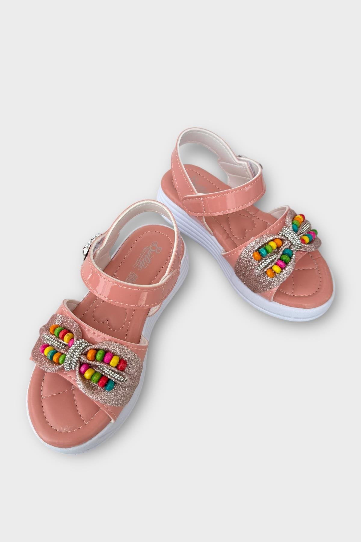 Kız Çocuk Yazlık Düğün Tören Şık Sandalet Ayakkabı PUDRA - GÜMÜŞ - Görsel 4