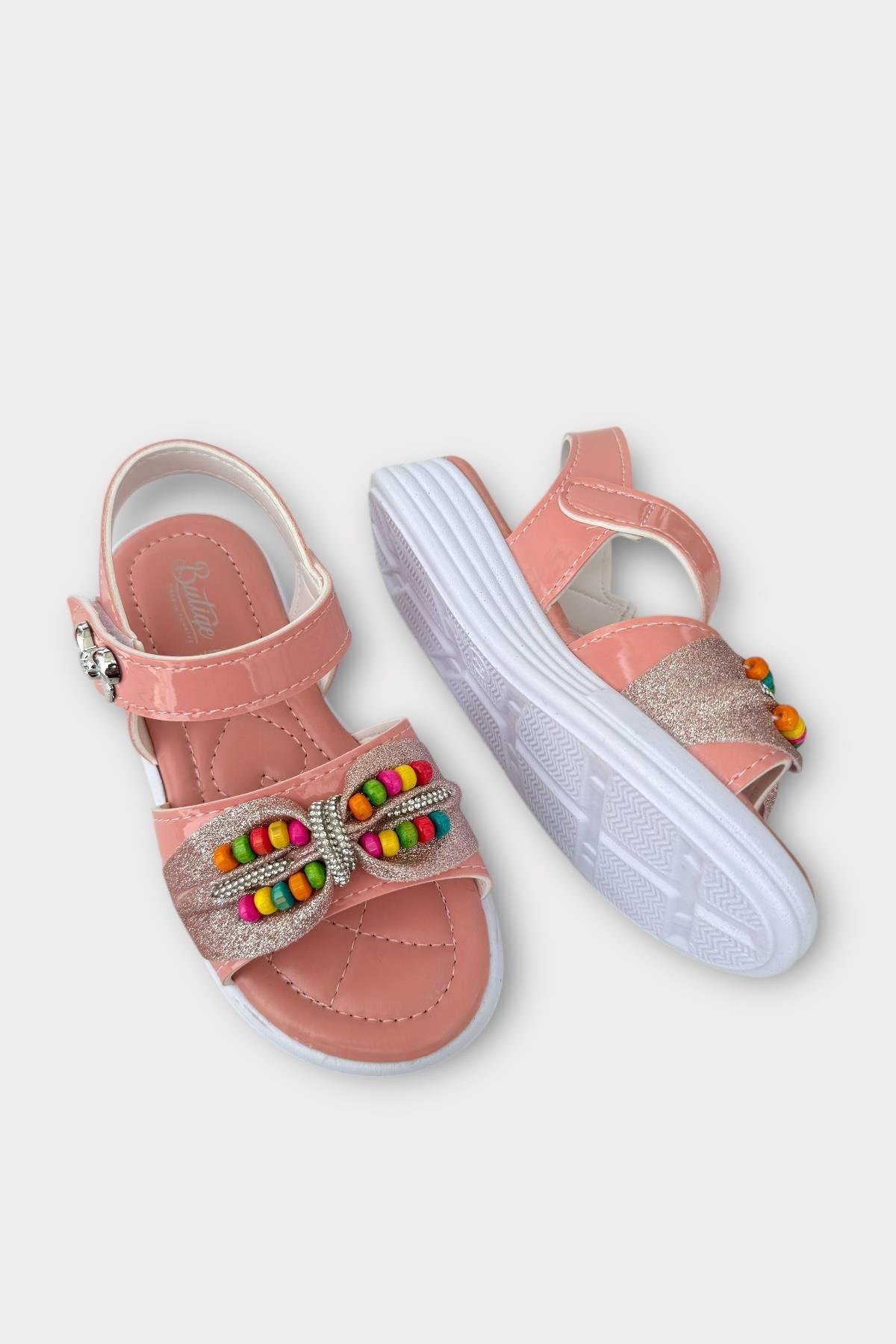 Kız Çocuk Yazlık Düğün Tören Şık Sandalet Ayakkabı PUDRA - GÜMÜŞ - Görsel 5