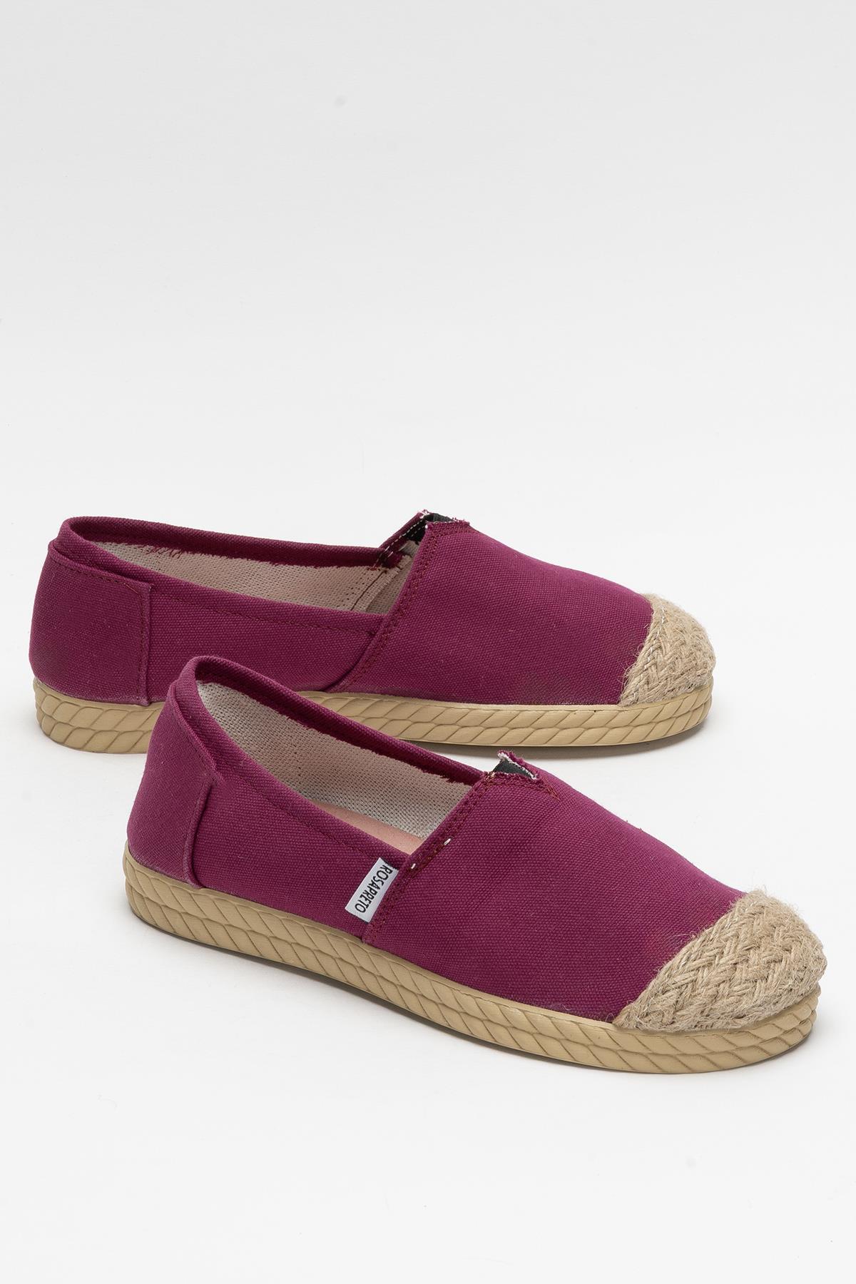Kadın Keten Babet Ayakkabı BORDO - Görsel 3