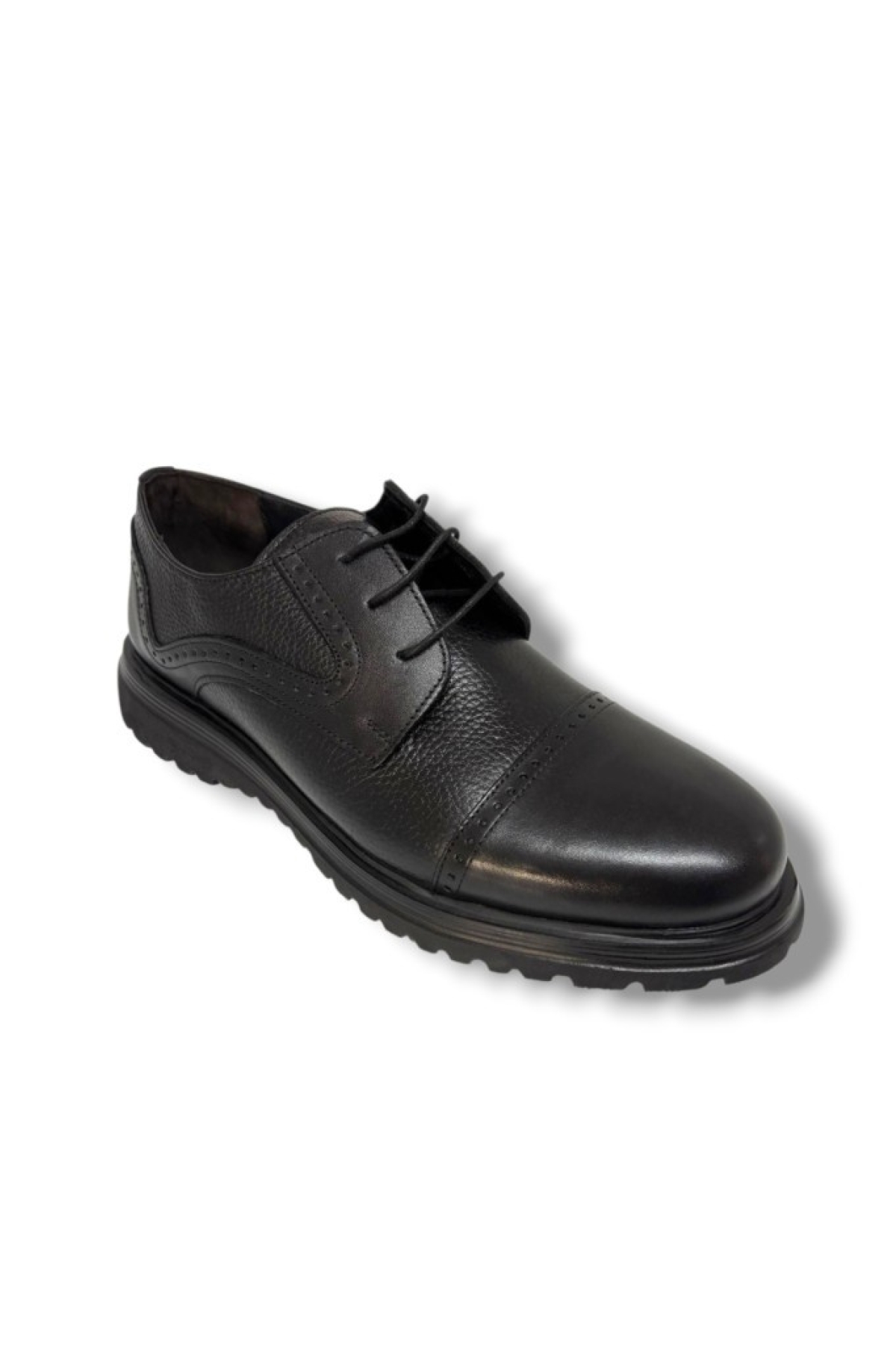 447-26 Hakiki Deri Anatomik Eva Taban Bağcıklı Erkek Ayakkabı - Görsel 2