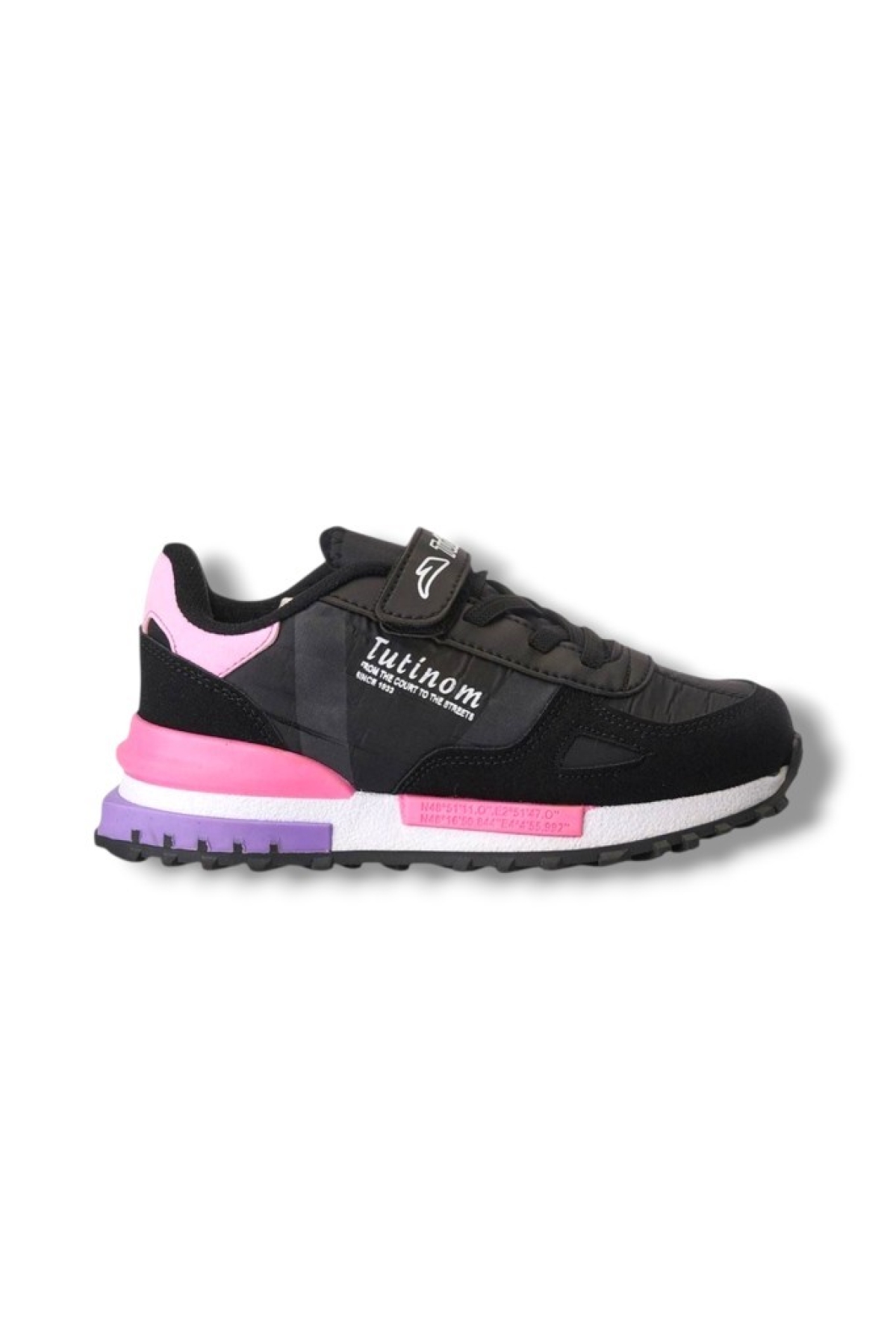807-26 Anatomik Paraşüt Kumaş Kız Çocuk Sneaker Siyah Pembe 31-35 - Görsel 2