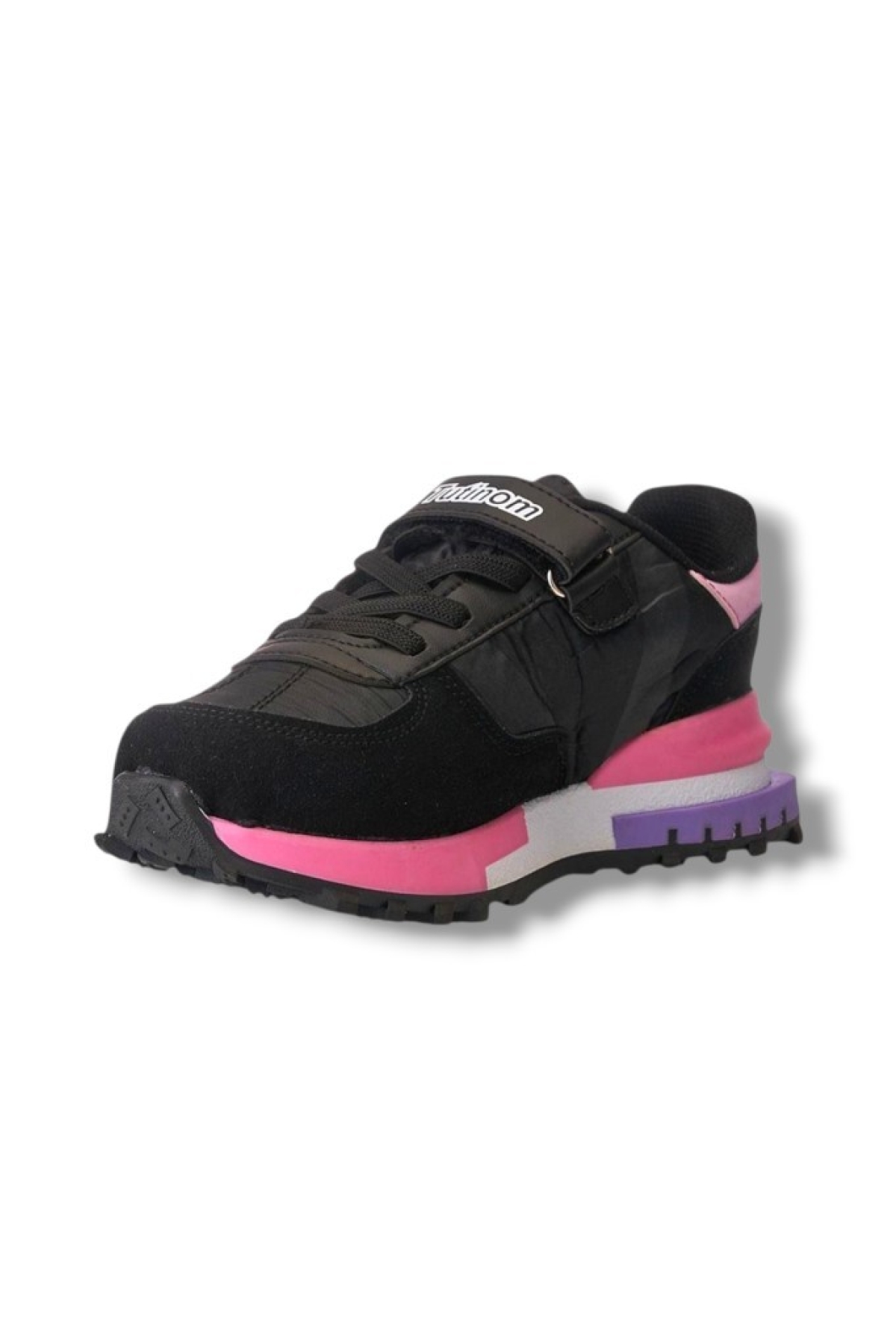 807-26 Anatomik Paraşüt Kumaş Kız Çocuk Sneaker Siyah Pembe 31-35 - Görsel 3